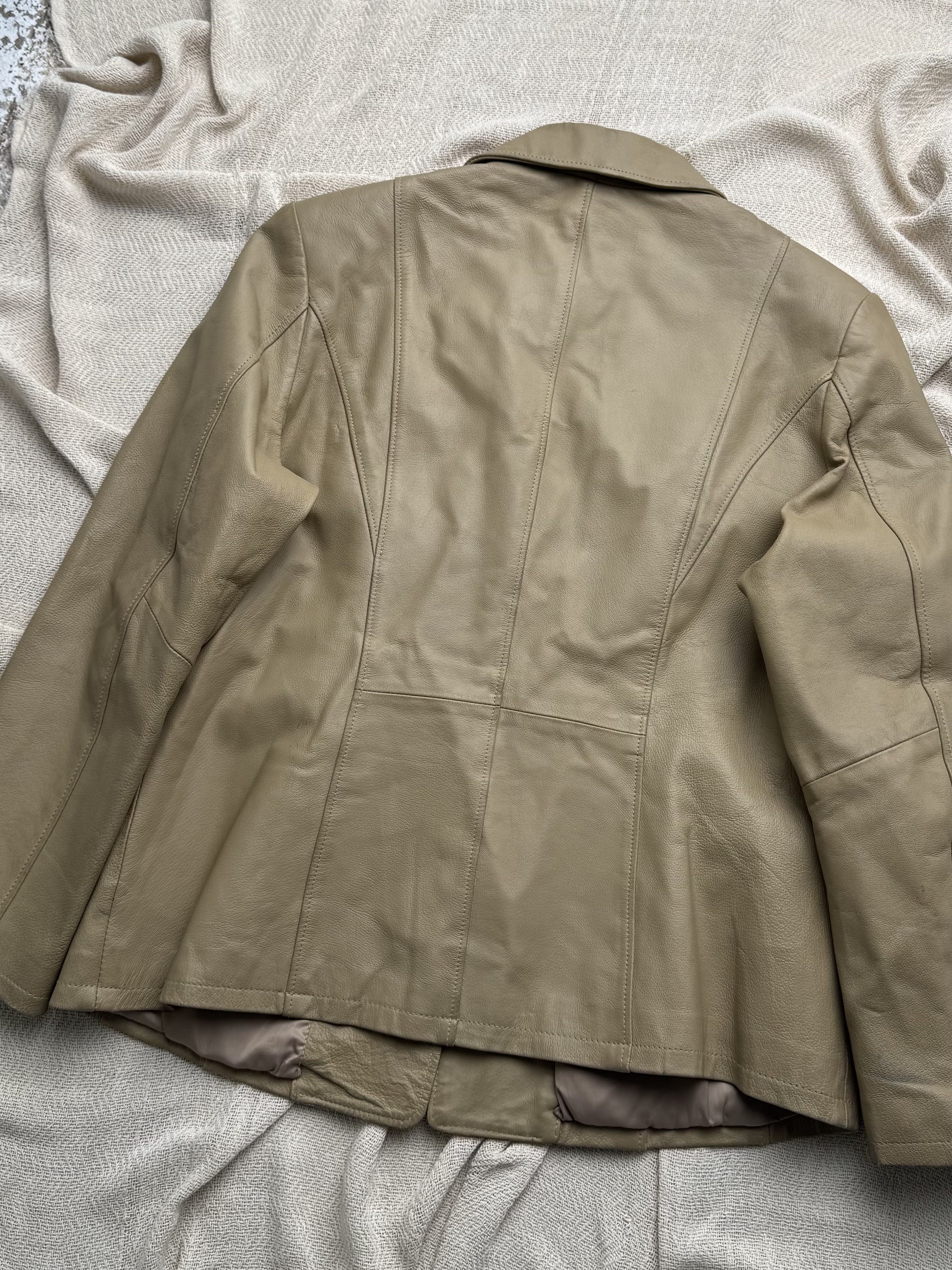 Vintage Vintage Leather Jacket Tailored Button Front Classic Coat Size L / US 10 / IT 46 - 6 Thumbnail