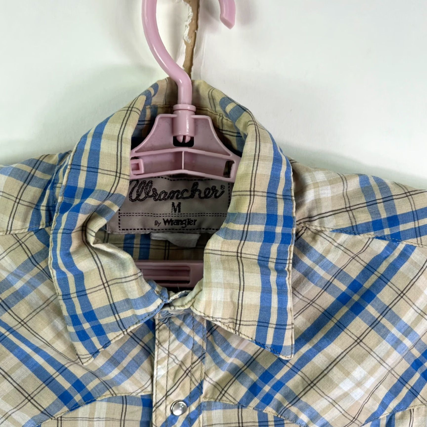 Wrangler VINTAGE Wrangler Wrancher Plaid Snap-Button Shirt Mens M Blue Long Sleeve Size US M / EU 48-50 / 2 - 3 Thumbnail
