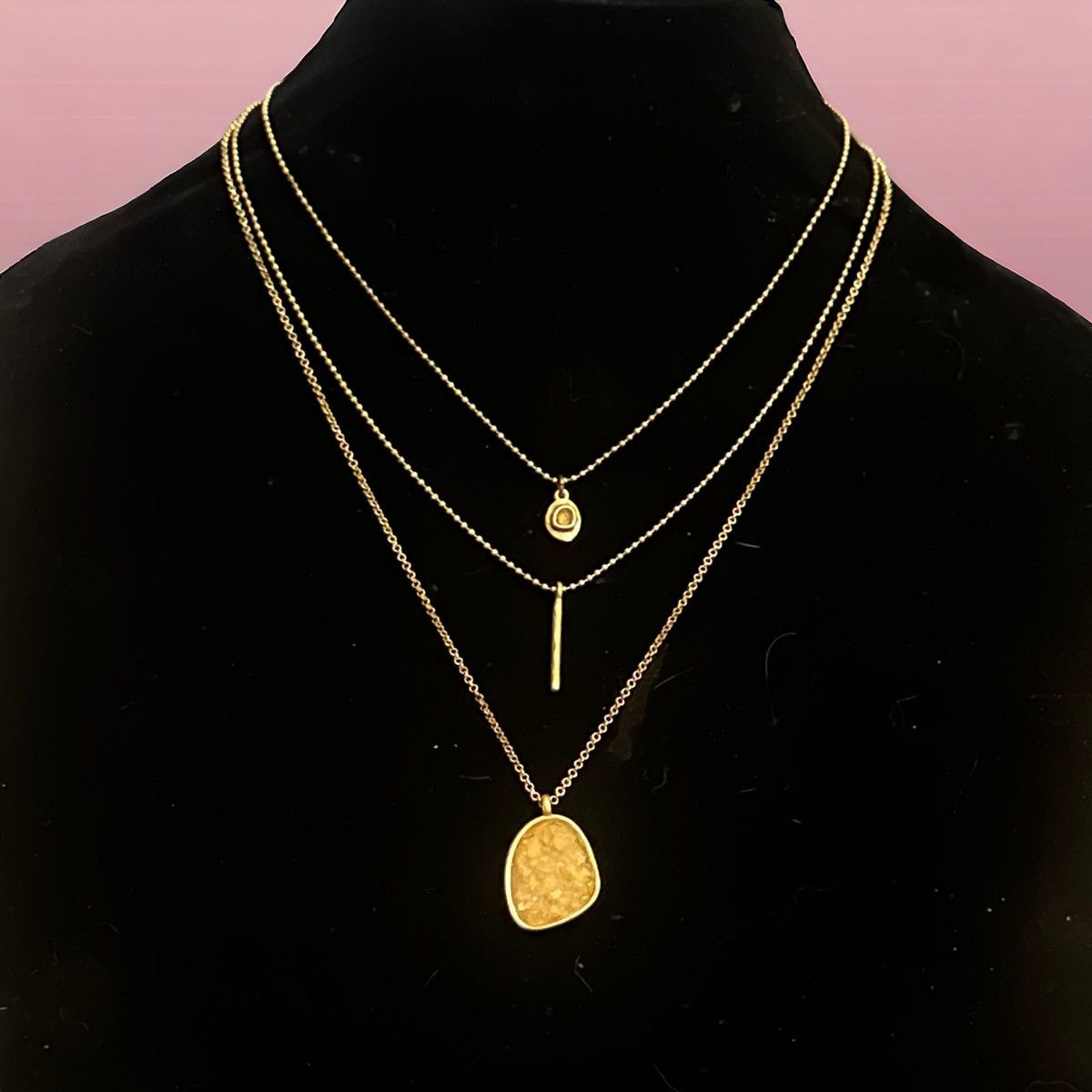 Lucky Brand Lucky Brand multi strand layered druzy pendant necklace Size ONE SIZE - 1 Thumbnail