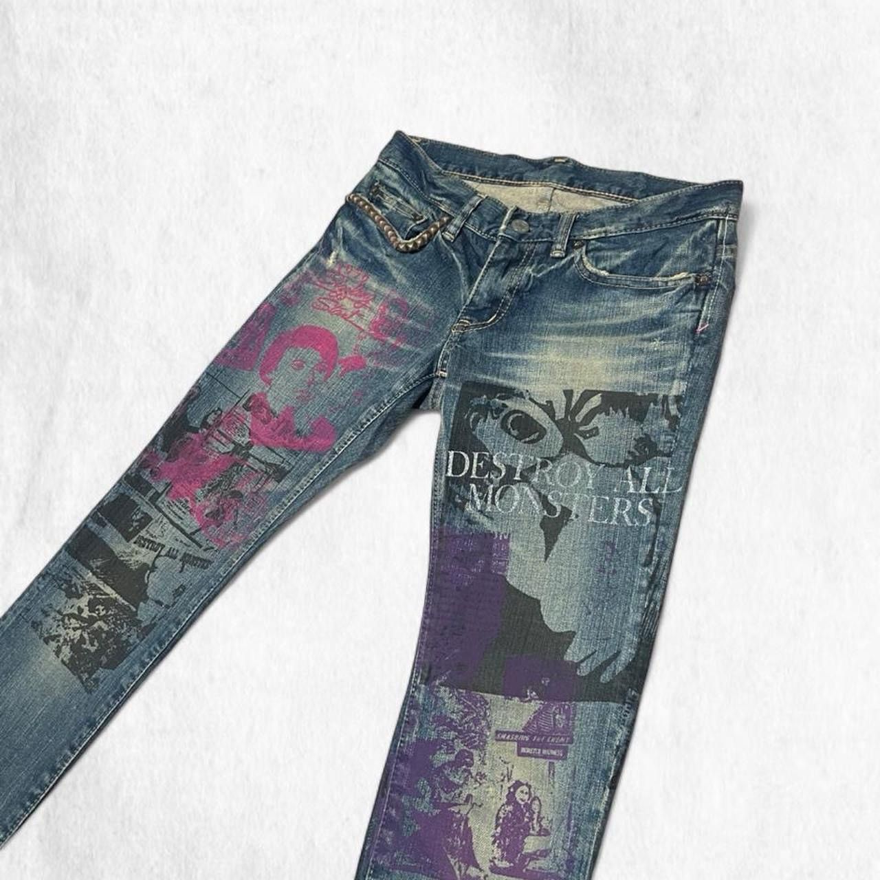 Hysteric Glamour RARE Hysteric Glamour x Destroy All Monster 👿 lowrise jeans Size 26" / US 2 / IT 38 - 2 Thumbnail