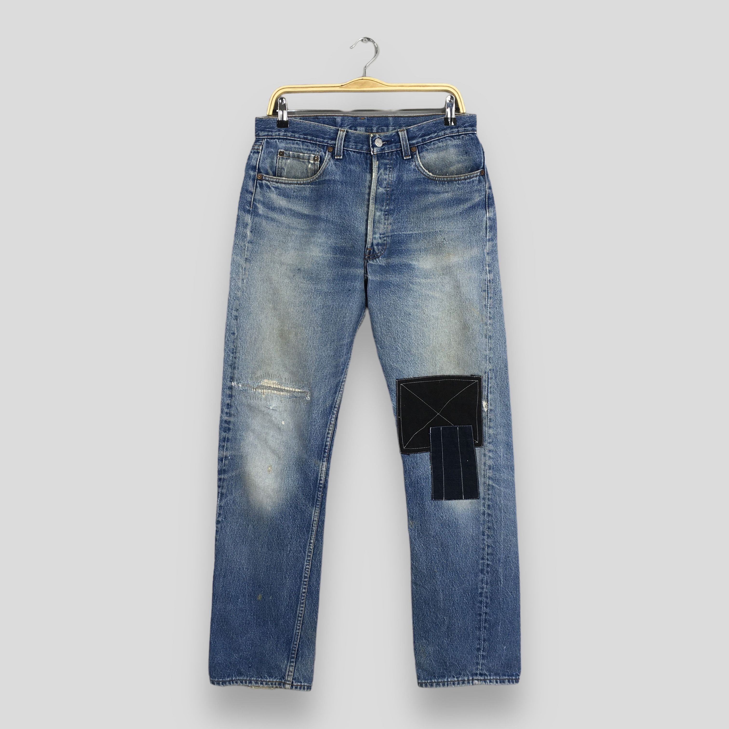 Rare L.G.B. LE GRAND BLEU Levi’s 501 L.G.B. Le Grande Bleu Coated Patch Cross Denim Black RARE | eBay