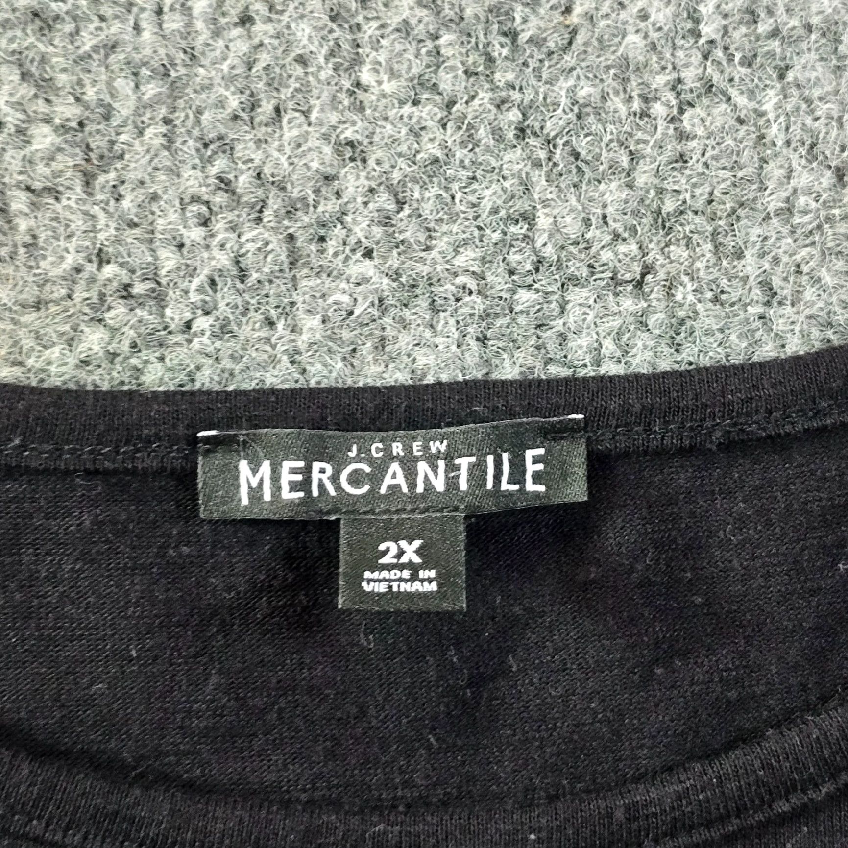 J.Crew VINTAGE J.CREW Blouse Womens 2X Black Knit Layered Slub Capsule Casual Minimalist Lightweight Classic Plus 2X Womens Shirt Size XXL / US 16-18 / IT 52-54 - 4 Thumbnail