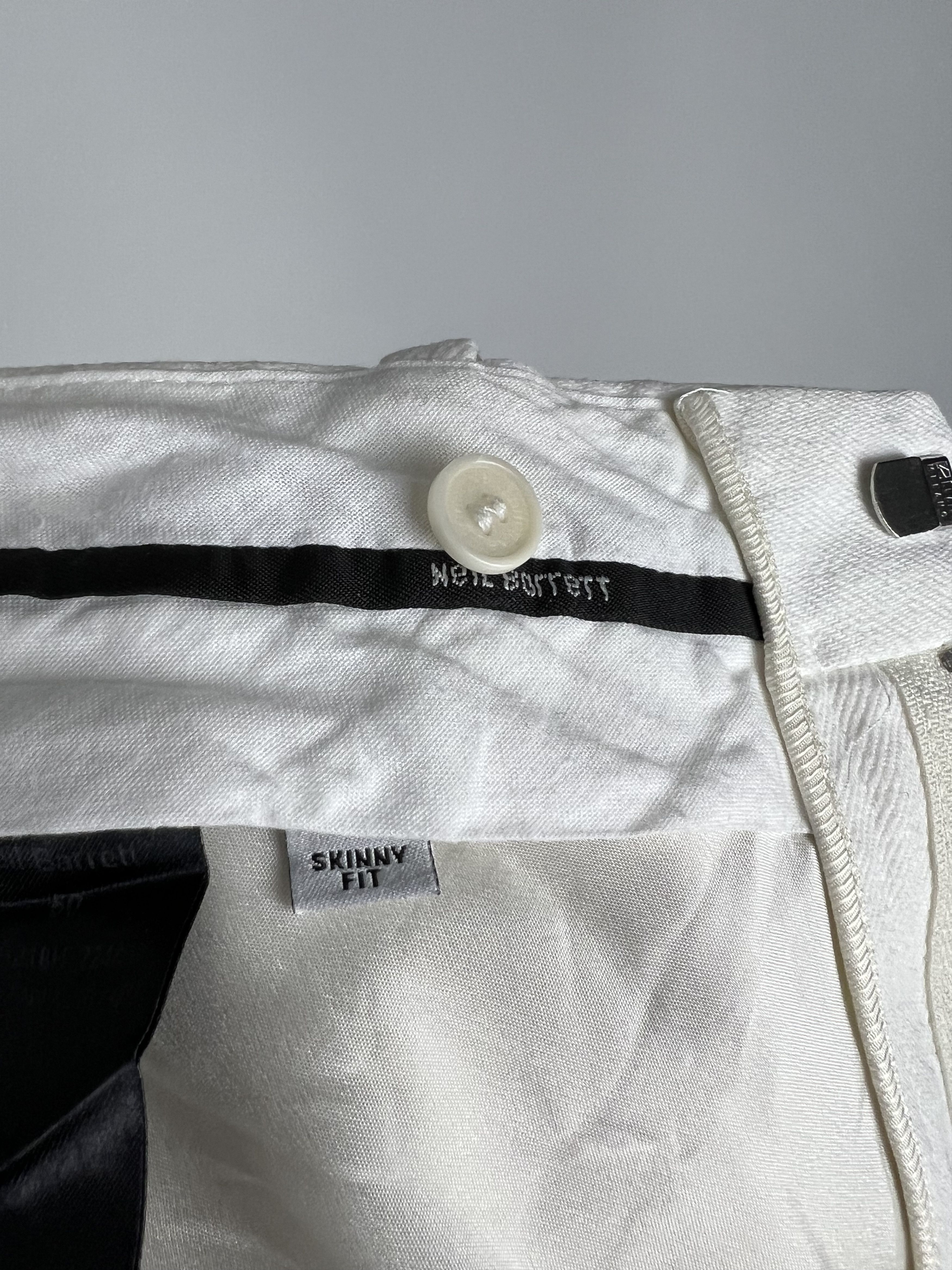 Neil Barrett Neil Barrett Men's White Skinny Fit Cropped Pants Size 50 Size US 32 / EU 48 - 10 Thumbnail