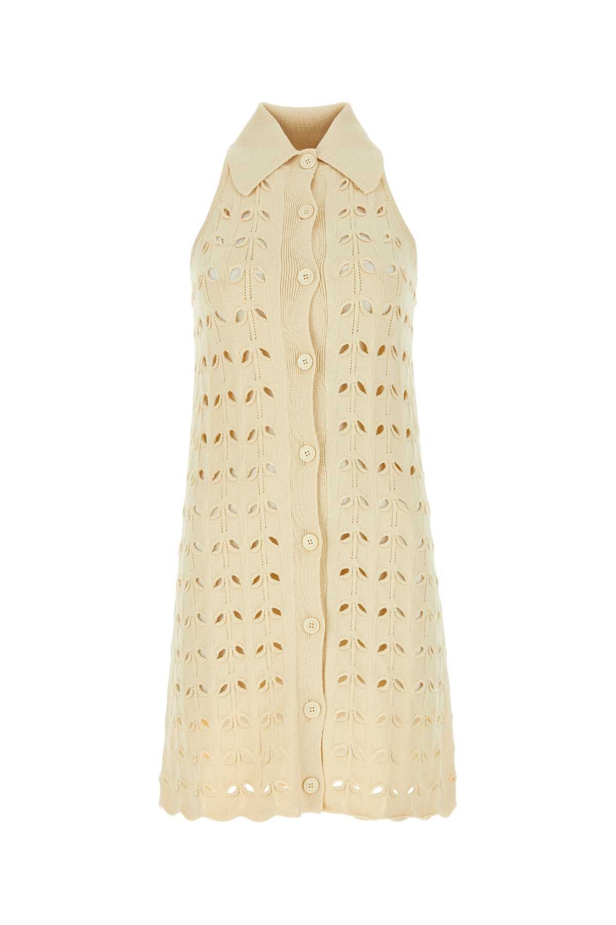 image of Sportmax Cream Viscose Blend Rivolo Dress in Yellow, Women's (Size Medium)