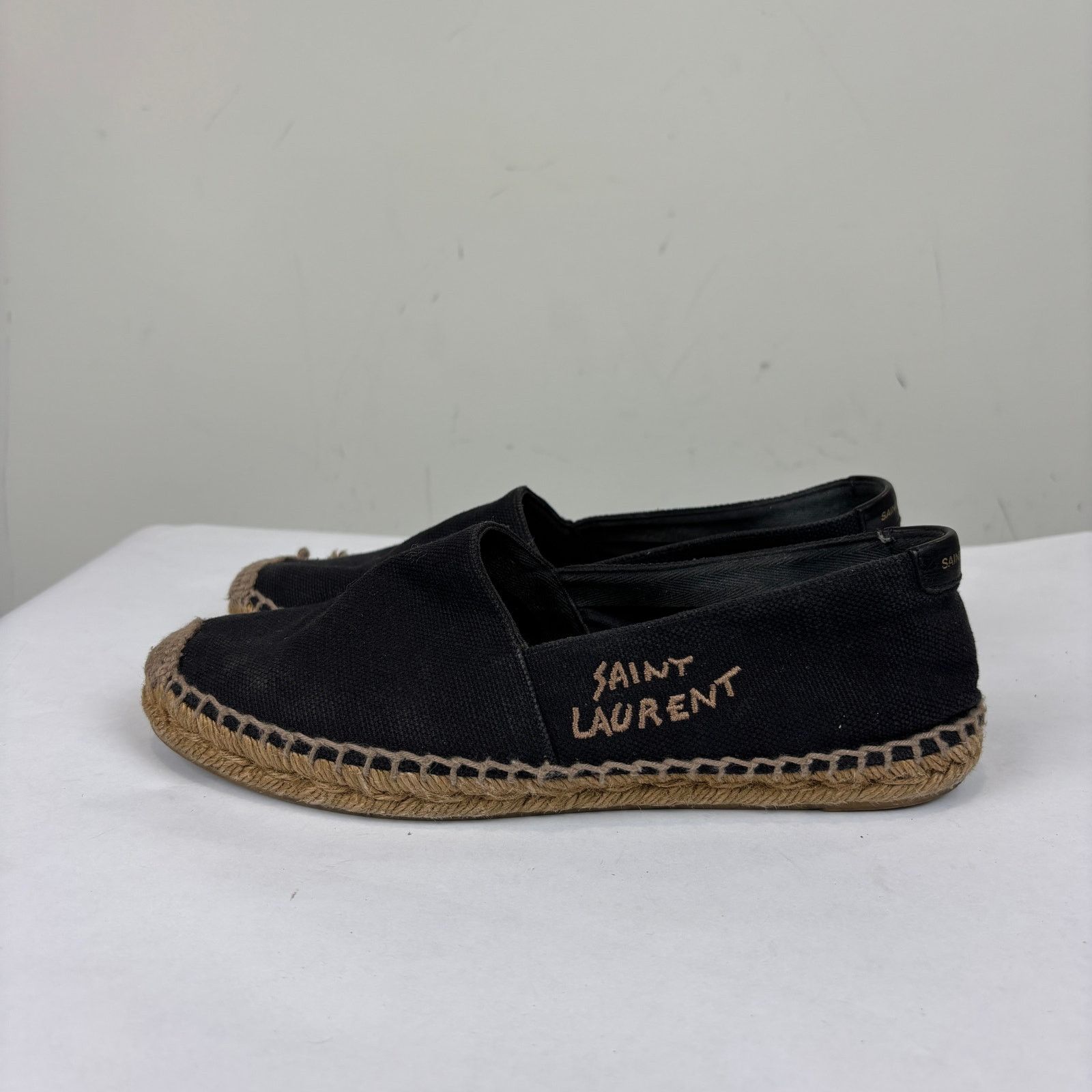 Saint Laurent Spellout Black Espadrilles Women's 7