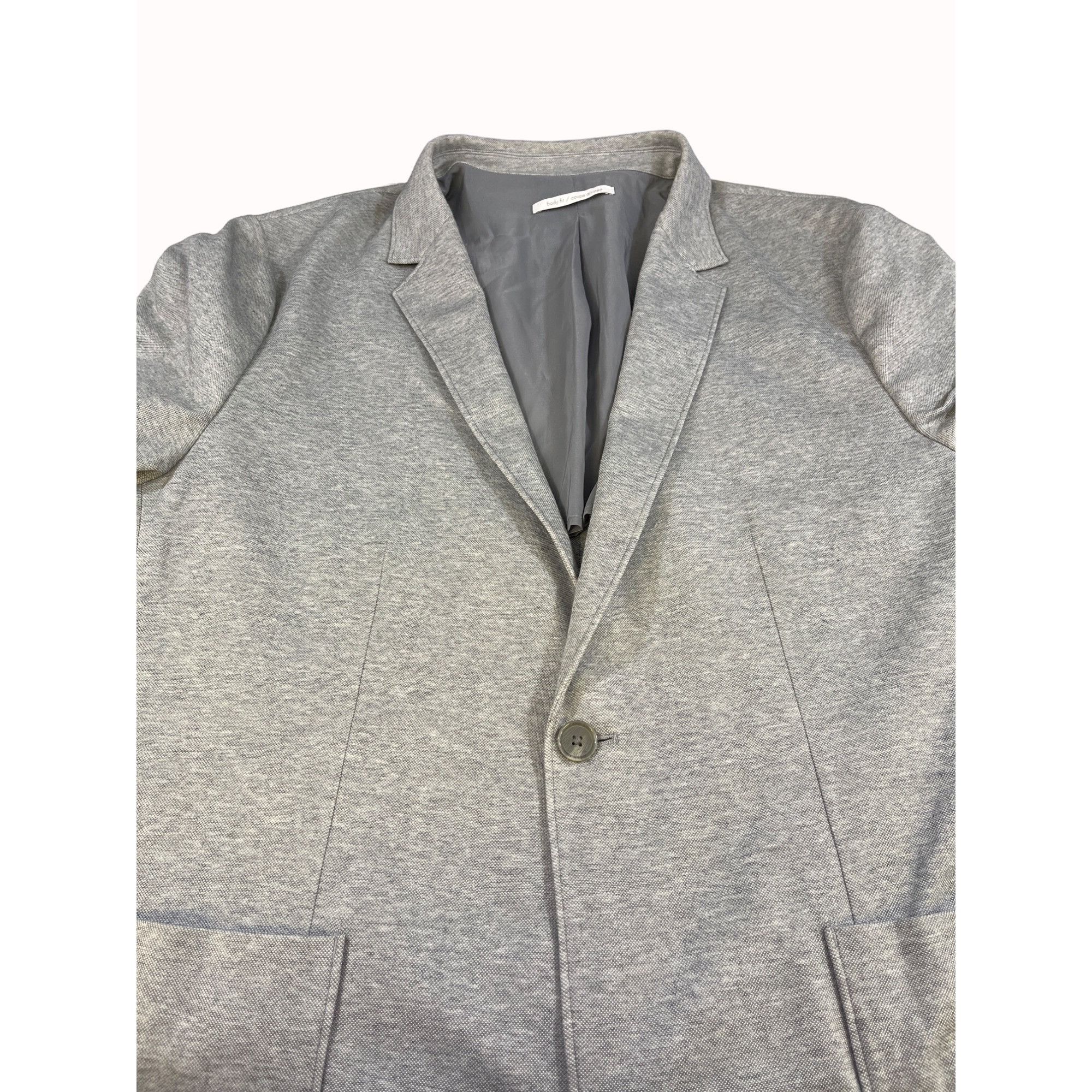 Calvin Klein Calvin Klein Men's Grey Body Fitted Blazer Size XXL SKU 6304 Size 46R - 3 Thumbnail