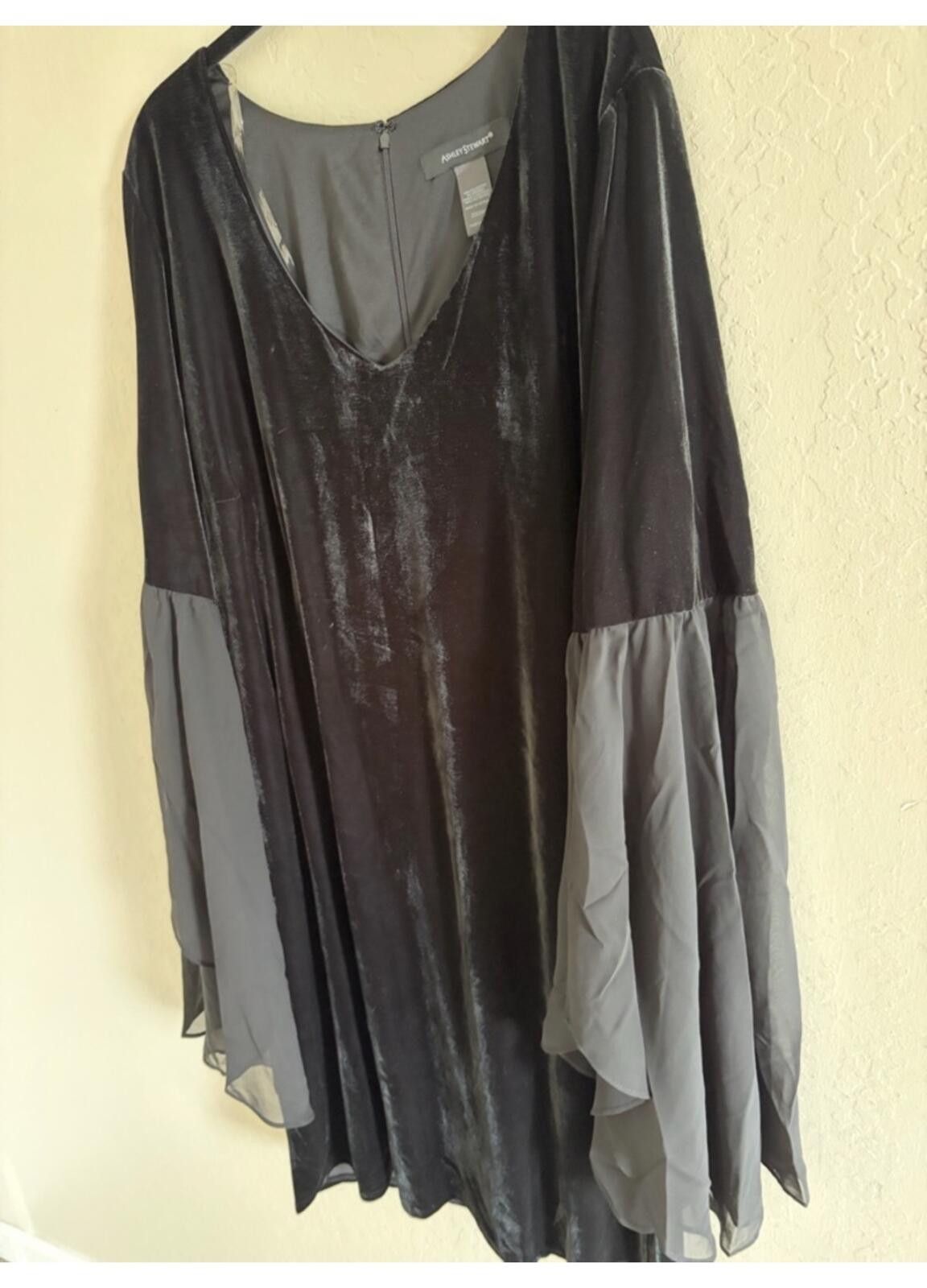 Other Ashley Stewart Black Velvet Dress with Scoop Neck Size 3XL / US 20-22 - 2 Thumbnail