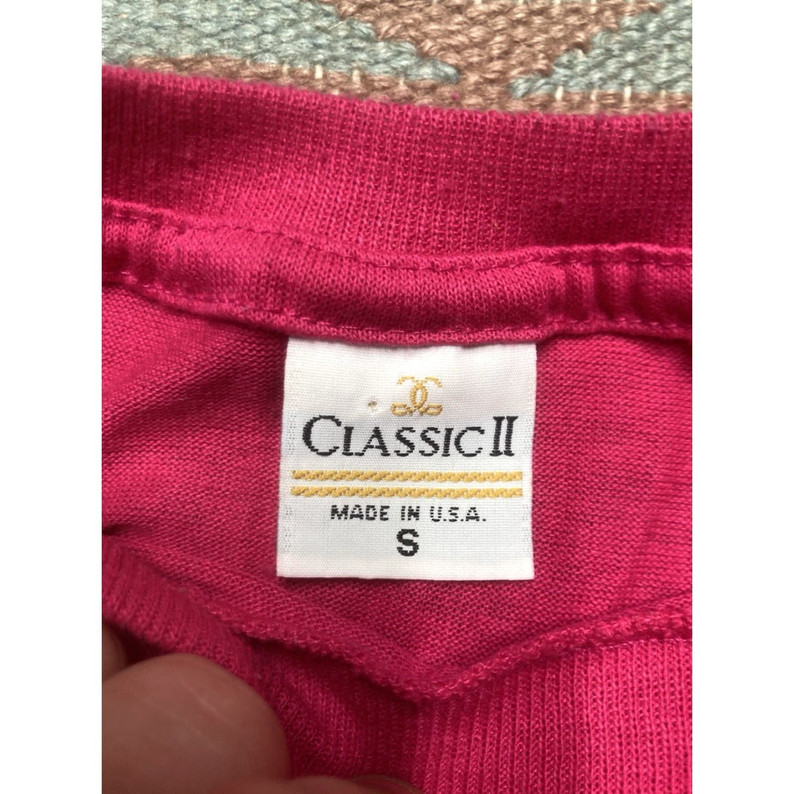 Pinko VINTAGE 80s pocket T-Shirt Men M & M Pink Poly Cotton Boxy Adult Medium Size US M / EU 48-50 / 2 - 3 Thumbnail
