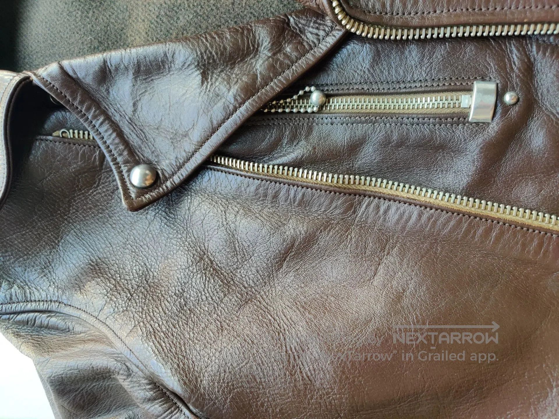 Freewheelers stylish brown leather biker jacket. Size US M / EU 48-50 / 2 - 7 Thumbnail