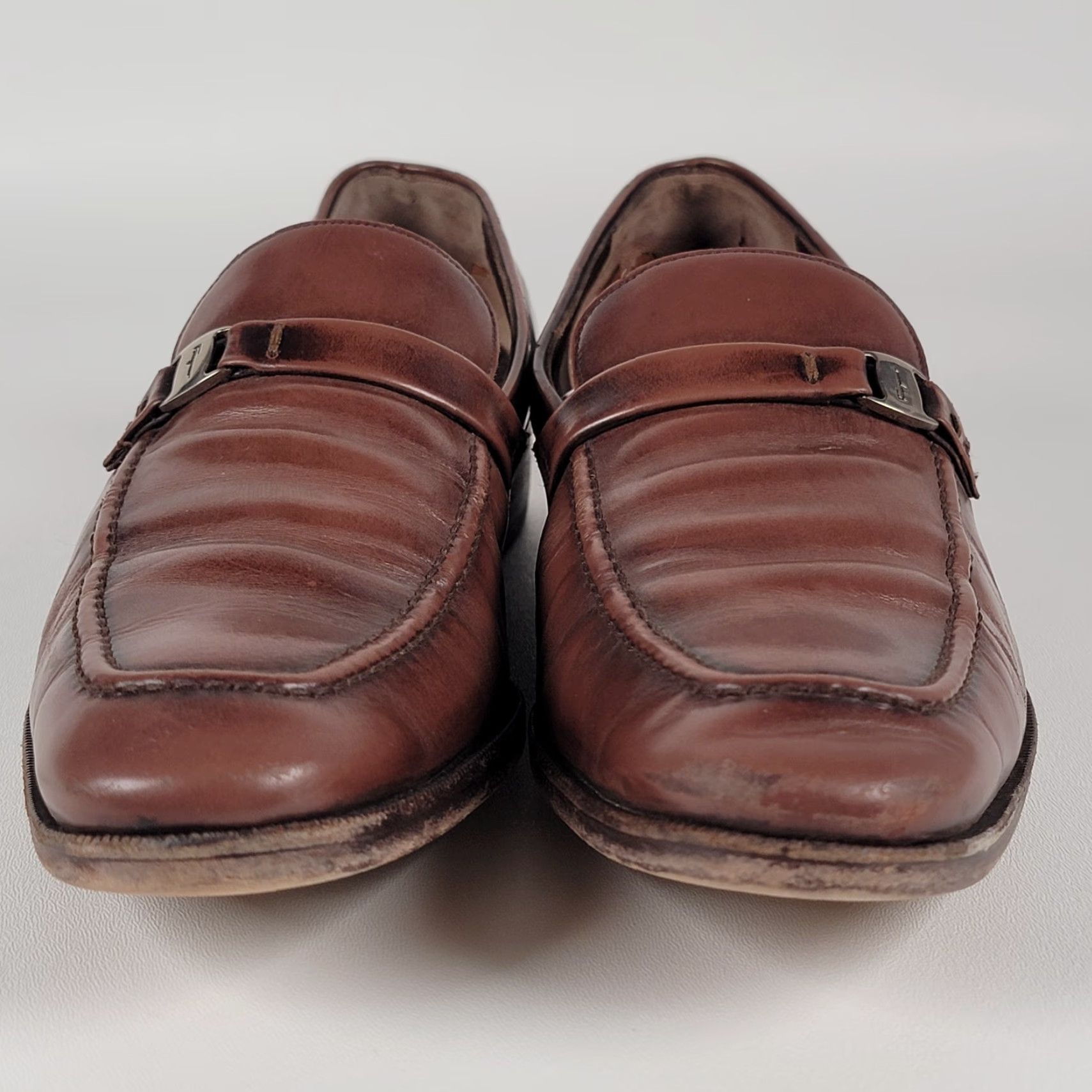 Salvatore Ferragamo Salvatore Ferragamo Dress Loafer Shoes Brown 9.5 D Men Split Square Toe Leather Slip On Made in Italy Mens Size US 10 / EU 43 - 2 Thumbnail