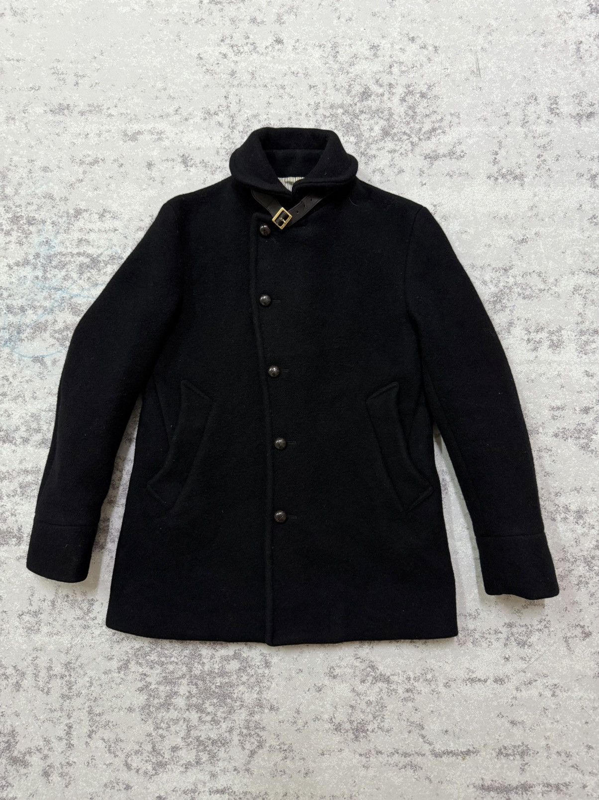 Edifice Japan EDIFICE BELTED COLAR WOOL COAT JACKET Size US S / EU 44-46 / 1 - 3 Thumbnail