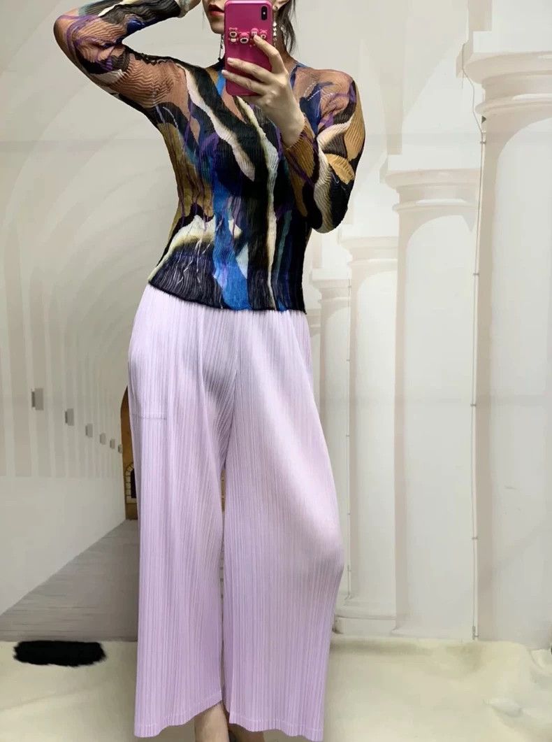 Issey Miyake Issey Miyake A base layer of ink-wash blue leaves and will Size M / US 6-8 / IT 42-44 - 3 Thumbnail