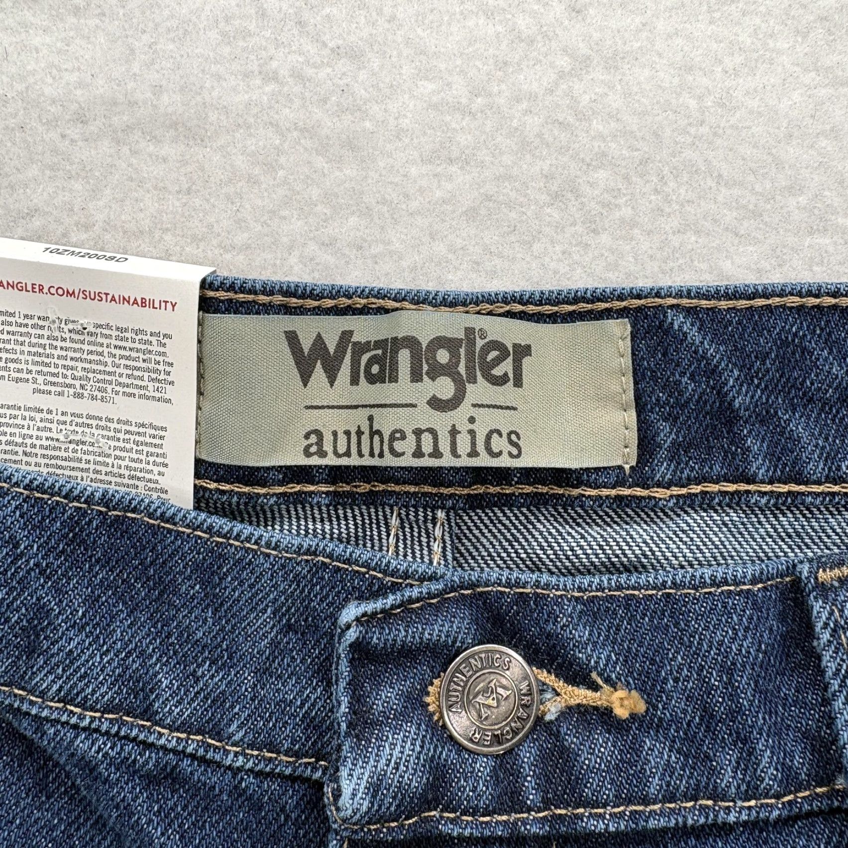 Wrangler Wrangler Jeans Mens 34x30 Blue Dark Wash Relaxed Straight Denim Pants Size US 34 / EU 50 - 3 Thumbnail