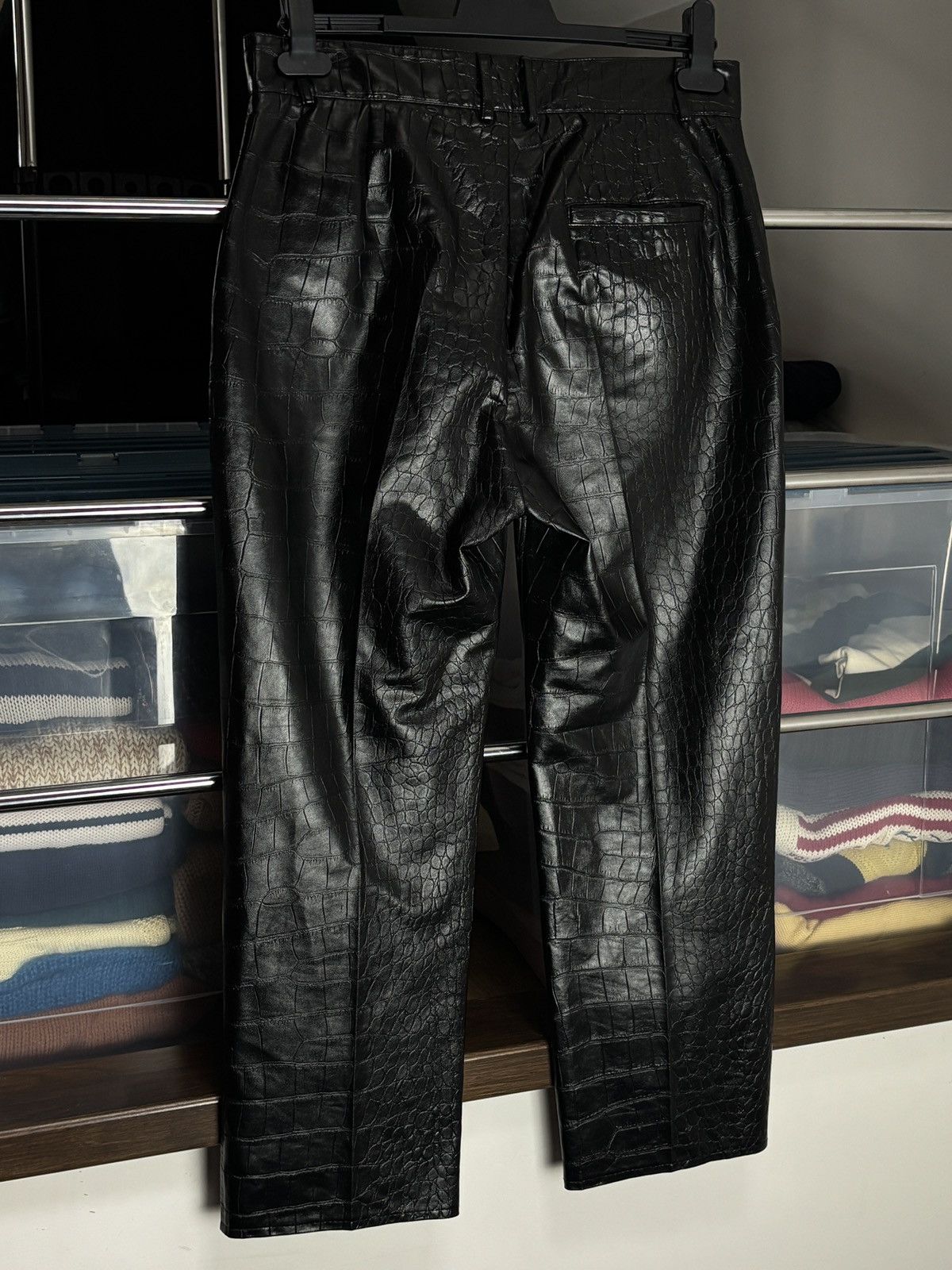 Han Kjobenhavn Han Kjobenhvn Black Croc Vegan Leather Avant Garde Pants Size US 30 / EU 46 - 6 Thumbnail