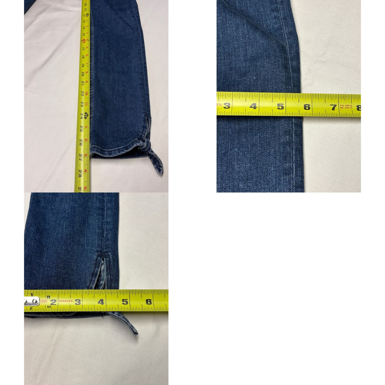 Rag & Bone rag & bone Women's Stevie Ankle Tie Capri Jeans Skinny 25 Paz Bow Detail Dark Wash Denim Slim Zip Tie Womens Jeans Size 42" / US 20 - 9 Thumbnail