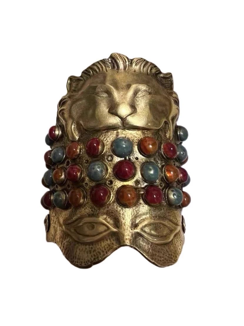 Gucci Gucci Rare Heavily Beaded Exotic Gem Lion Open Bracelet Size ONE SIZE - 2 Thumbnail