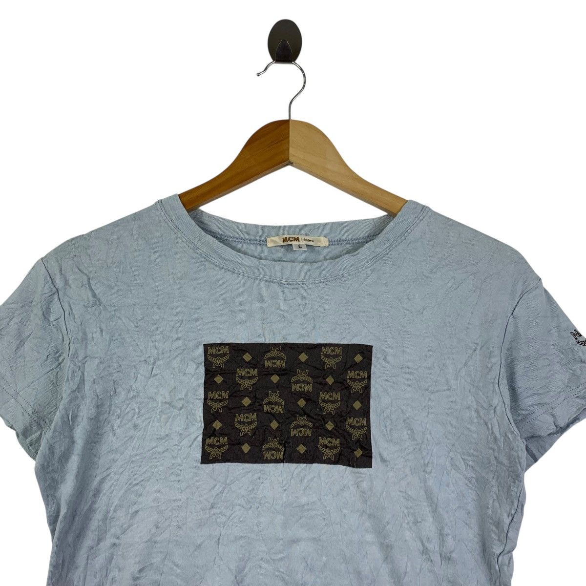 MCM MCM Légère Monogram Box Logo Tee Light Blue Size US L / EU 52-54 / 3 - 2 Thumbnail