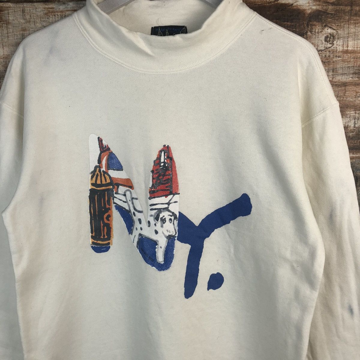 Vintage Mawnattaners NY vintage White Sweatshirt #A1289 Size US M / EU 48-50 / 2 - 5 Thumbnail