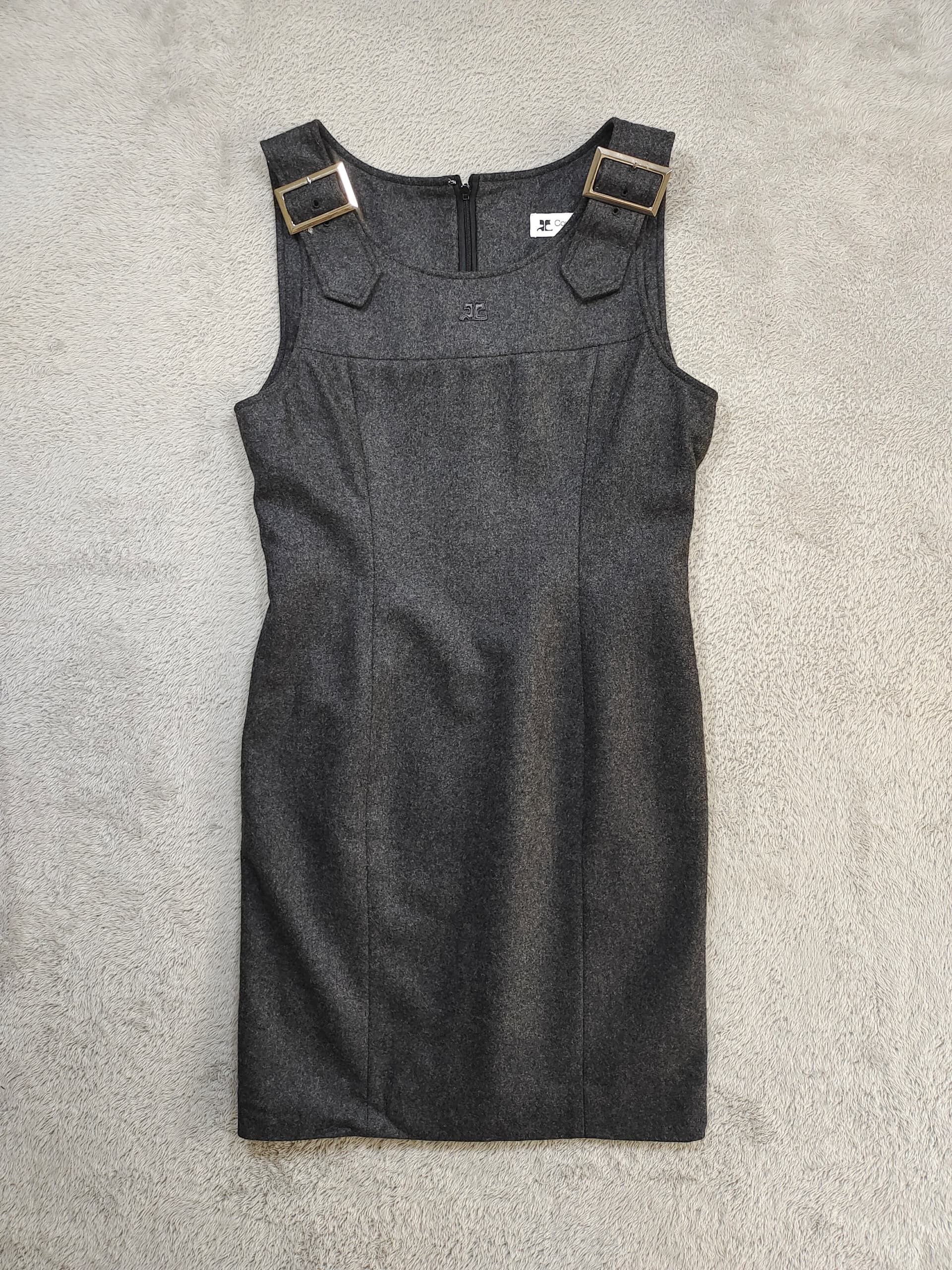 Courreges Courrèges Paris Wool Mini Dress, Silver Buckles (XS/S) Size S / US 4 / IT 40 - 1 Thumbnail