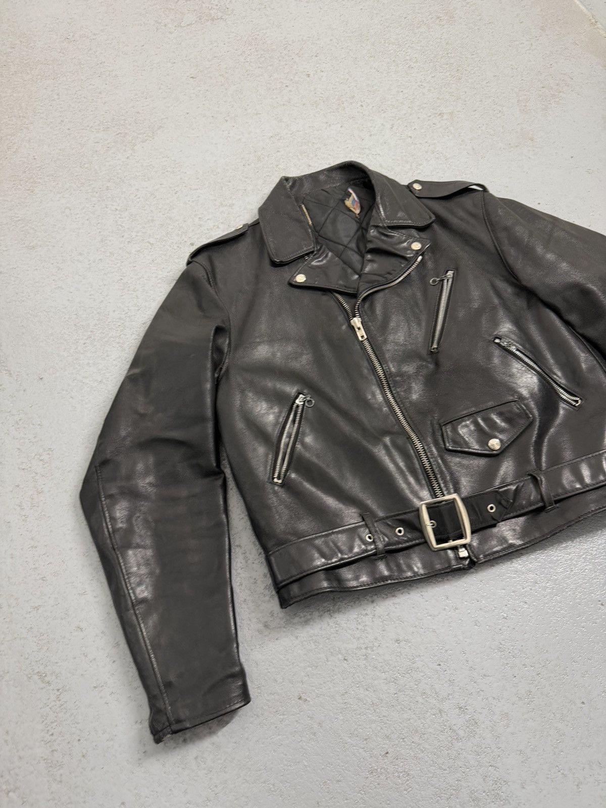 Schott Vintage Schott Perfecto 418 Dense Leather Made In USA Jacket Size US L / EU 52-54 / 3 - 3 Thumbnail