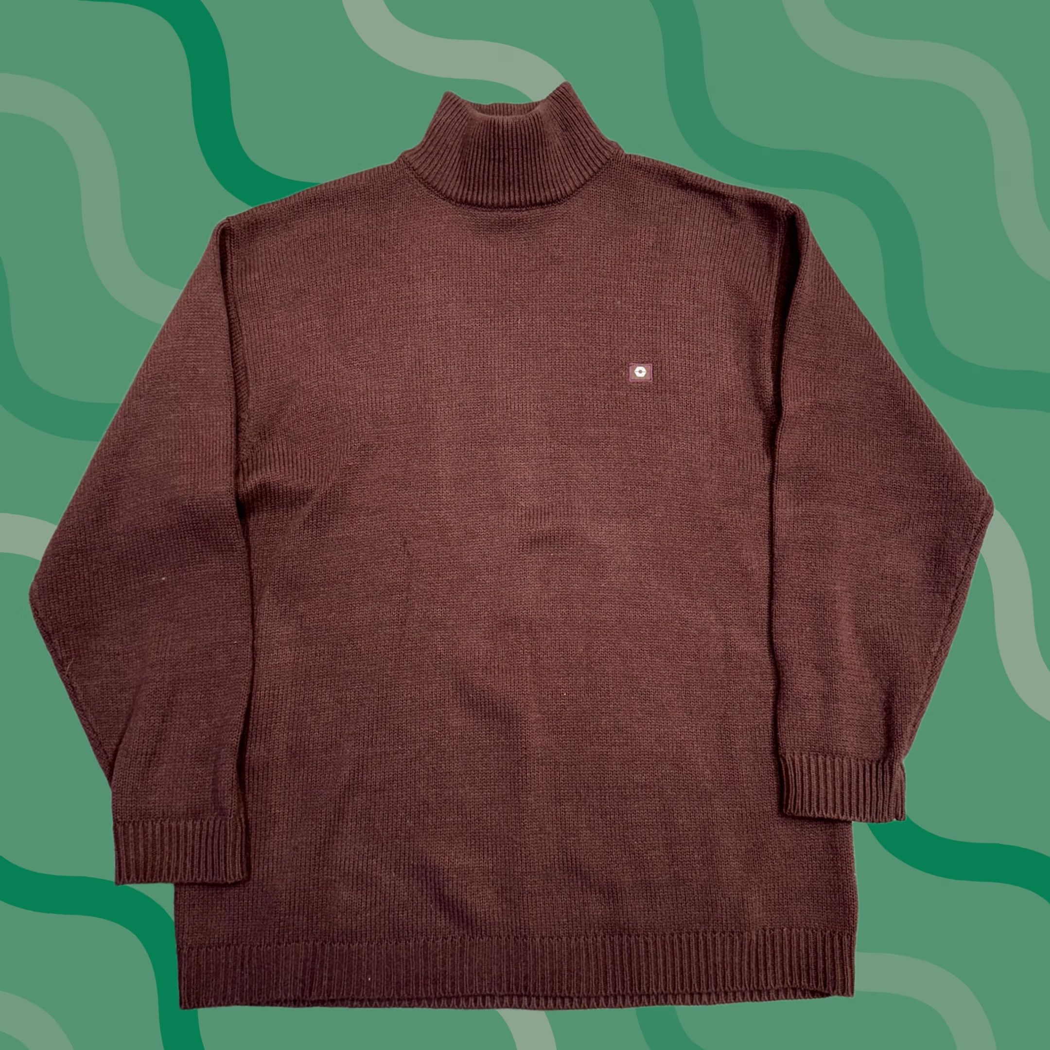 Southpole Southpole Sweater Mens Medium Brown Turtleneck Knit Pullover Long Sleeve Solid Size US M / EU 48-50 / 2 - 1 Thumbnail