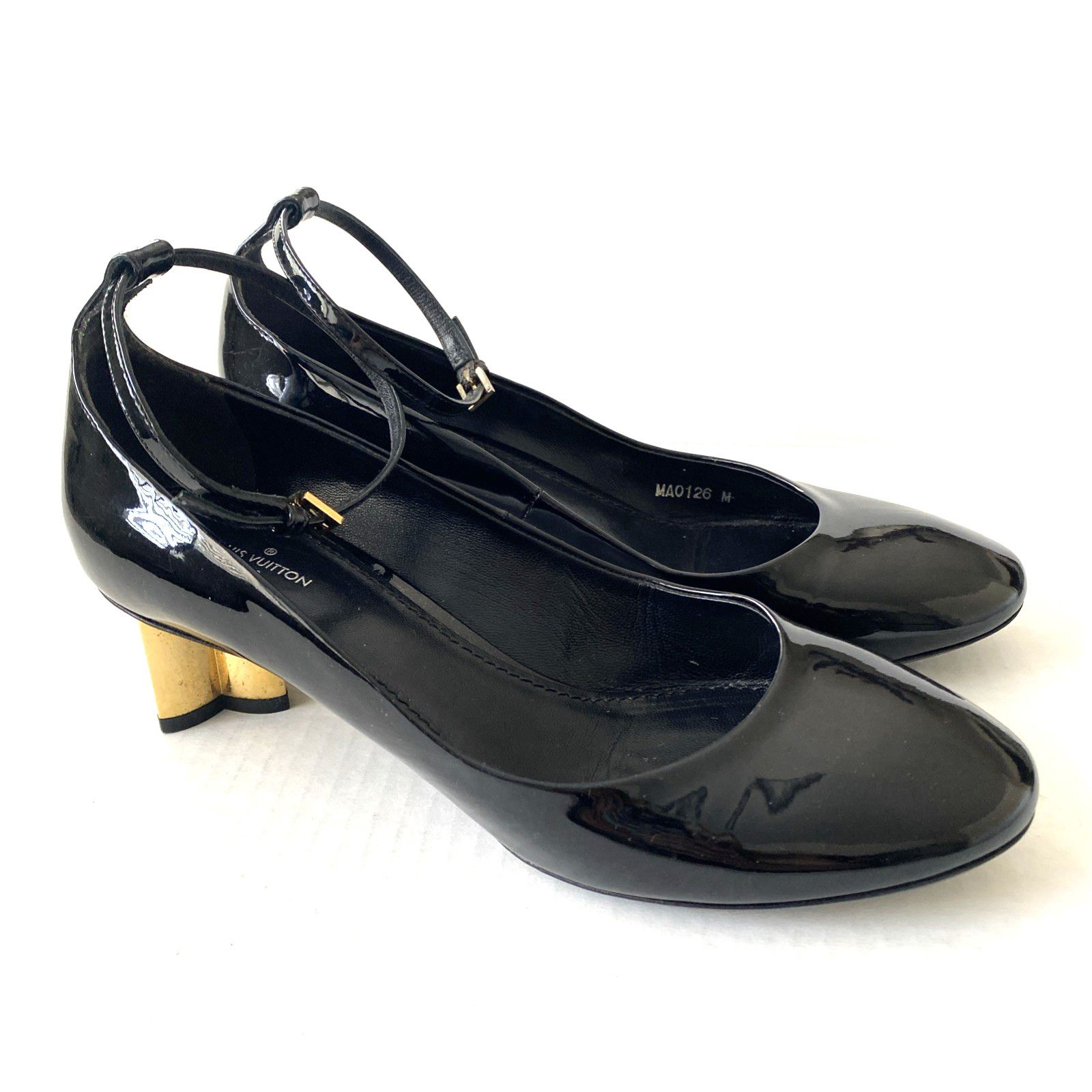 Louis Vuitton Louis Vuitton Night Bloom Pump Black Ankle Strap Flower Heel Size US 8 / IT 38 - 2 Thumbnail