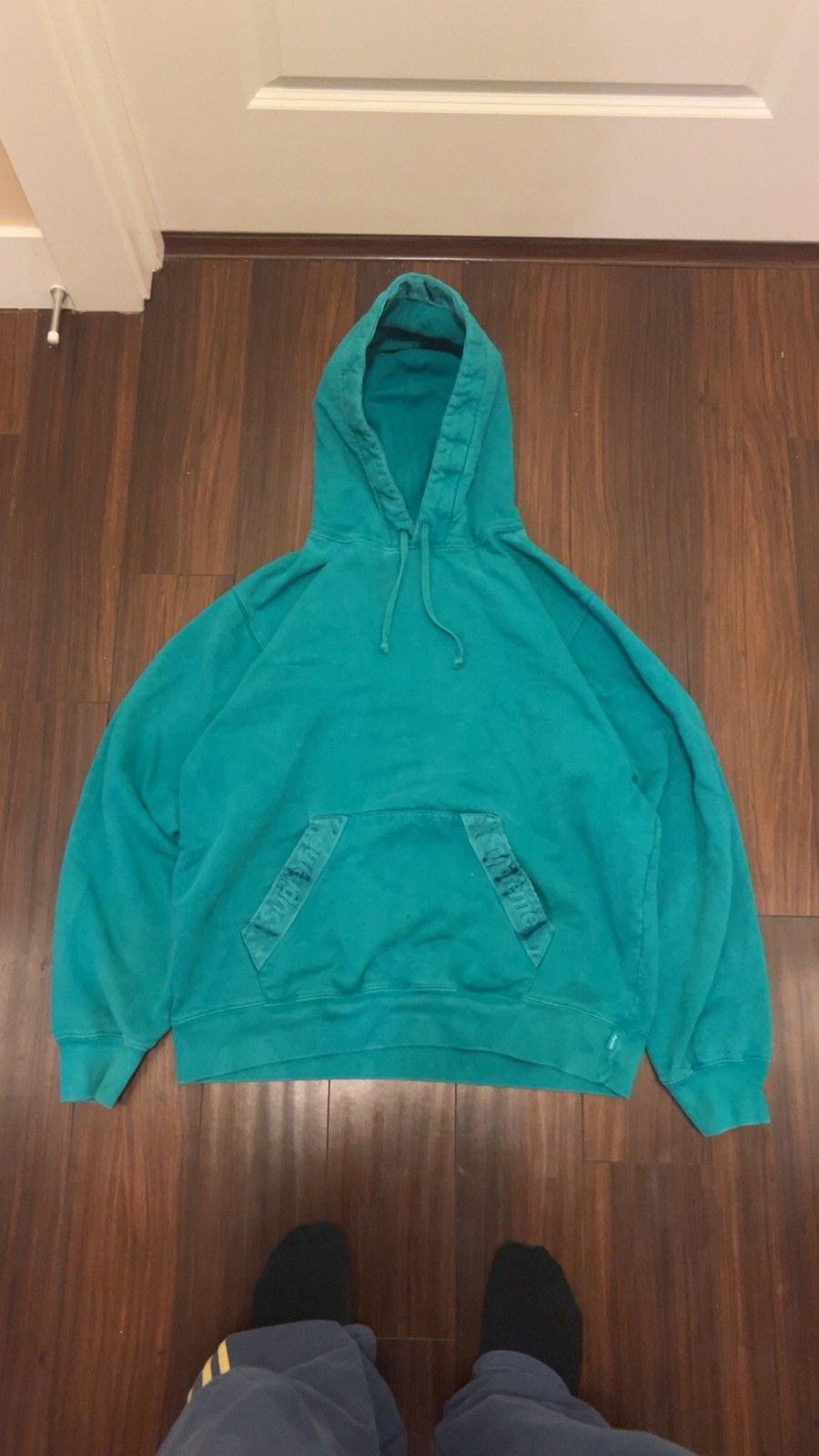 Green Tonal Webbing Supreme Hoodie