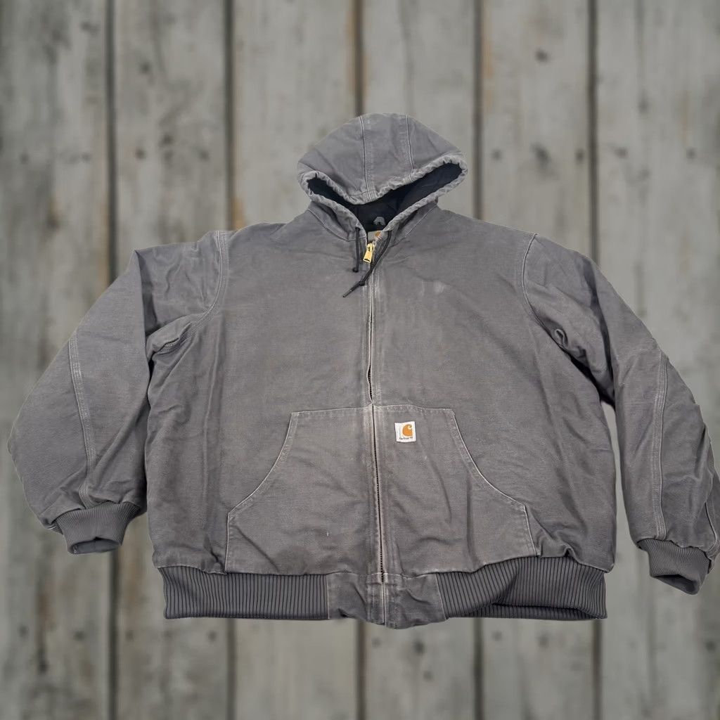 Carhartt Vintage Carhartt Mens Jacket - Gray Canvas Hoodie Size US XXL / EU 58 / 5 - 1 Thumbnail