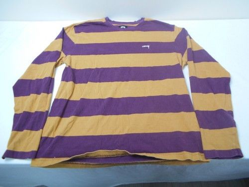 Stussy Stussy Long Sleeve Stripe XXL Yellow Maroon Size US XXL / EU 58 / 5 - 1 Preview