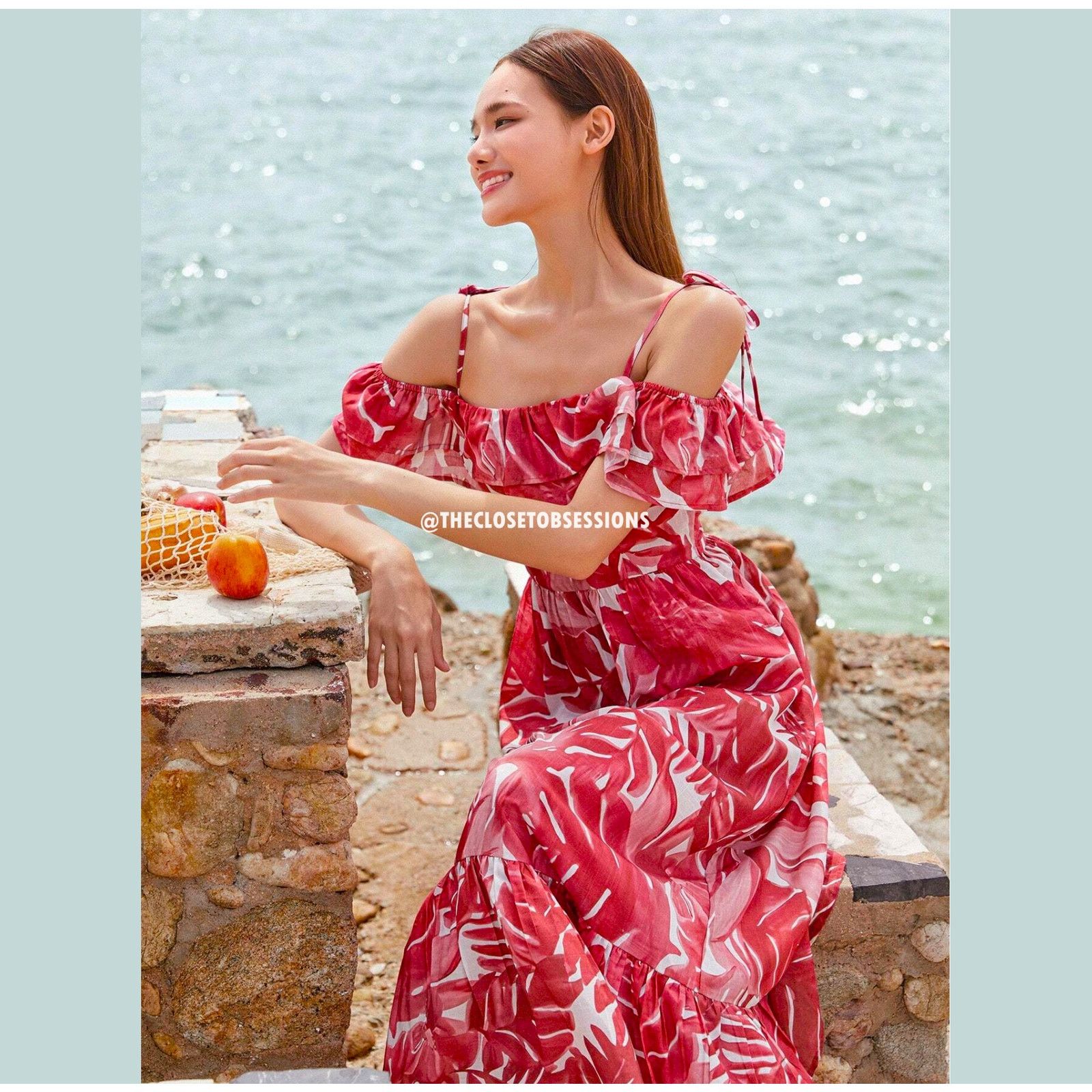 Zara ZARA Red Ruffled Maxi Dress NWT Size S / US 4 / IT 40 - 20 Thumbnail