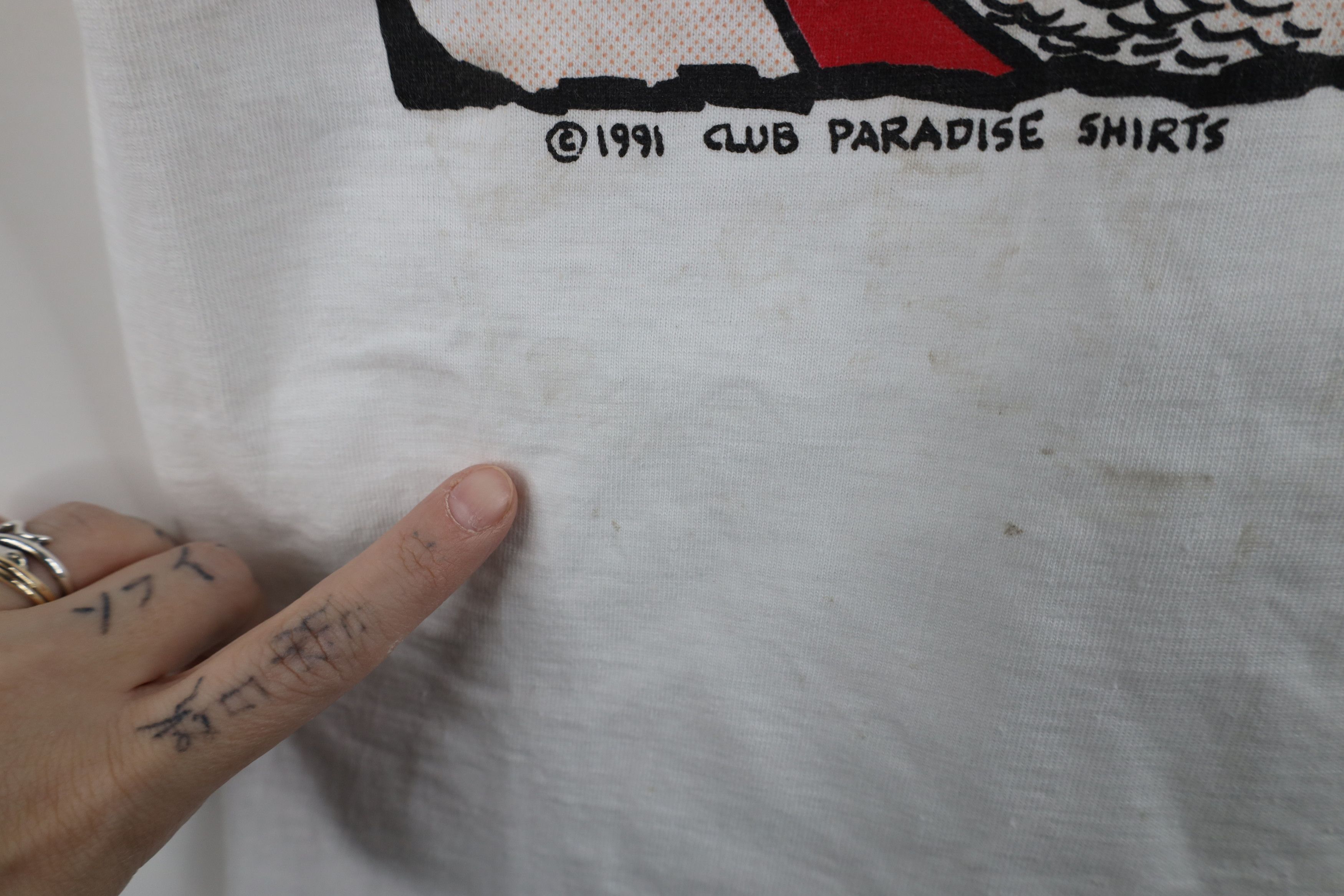 Vintage Vintage 90s Streetwear Samson Hair T-Shirt White Cotton Size US M / EU 48-50 / 2 - 8 Thumbnail
