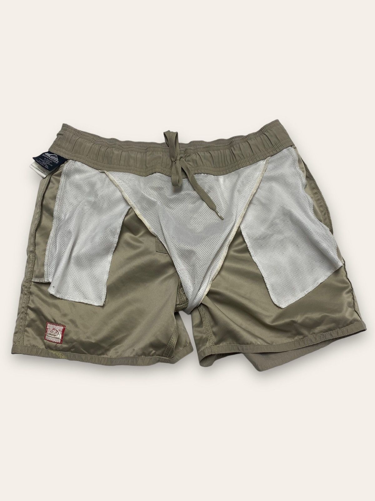 Quiksilver Vintage QUIKSILVER Big Logo Beige Shorts Y2K Size US 33 - 6 Thumbnail