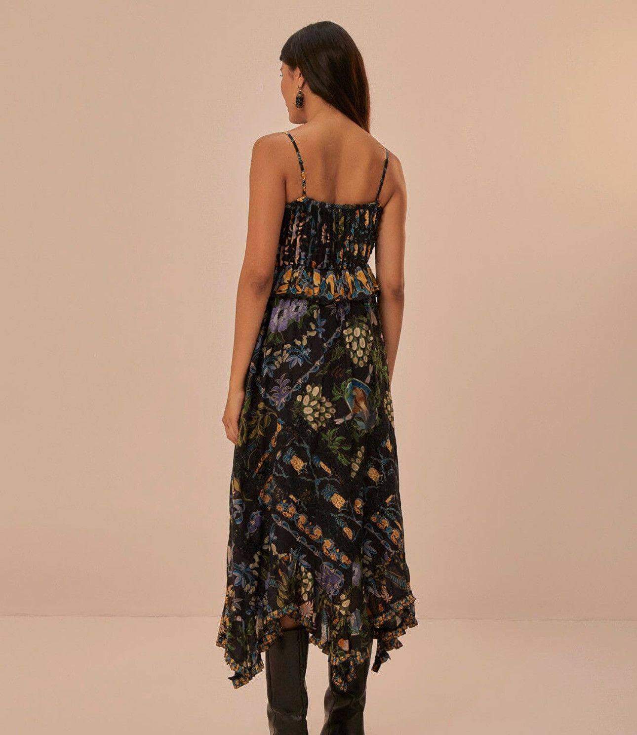 Farm Rio Farm Rio Winter Garden Pleated Lace Sleeveless Midi Dress Size S / US 4 / IT 40 - 3 Thumbnail