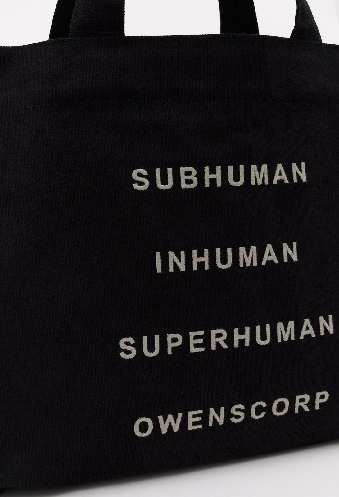 Rick Owens Last Rick Owens Embroidered Subhuman Black Large Tote Bag Size ONE SIZE - 7 Thumbnail