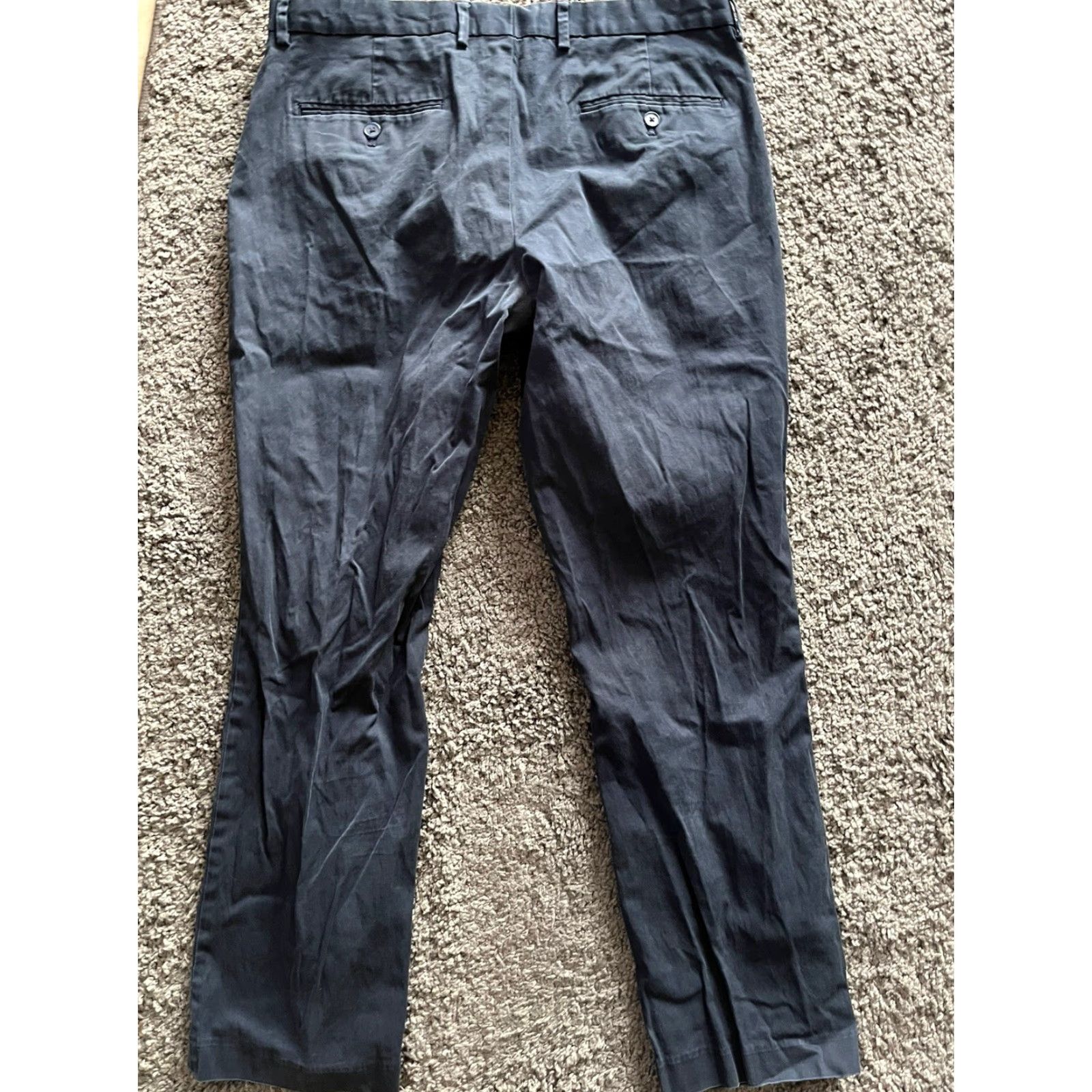 Express VINTAGE Express Photographer Dress Pants Mens Size 34x32 Navy Blue Straight Leg Distress (Regular) Men Size US 34 / EU 50 - 3 Thumbnail