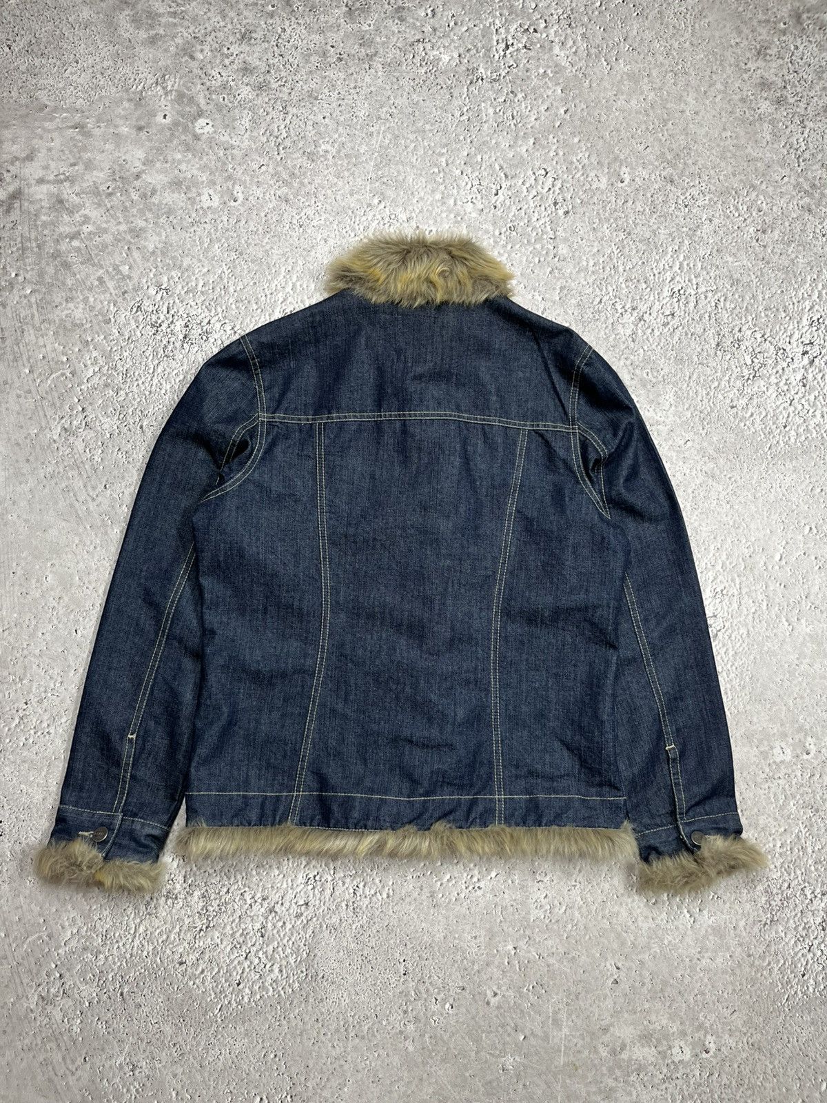 Other Women’s Denim Jacket With Faux Fur Trim Button Up Blue Coat Size S / US 4 / IT 40 - 9 Thumbnail