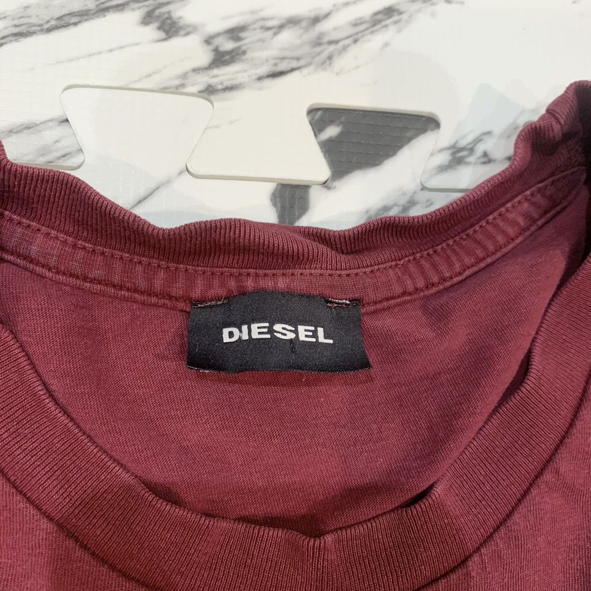 Diesel Diesel Short Sleeve Shirt Logo Tee Burgundy Size Medium Size US M / EU 48-50 / 2 - 4 Thumbnail