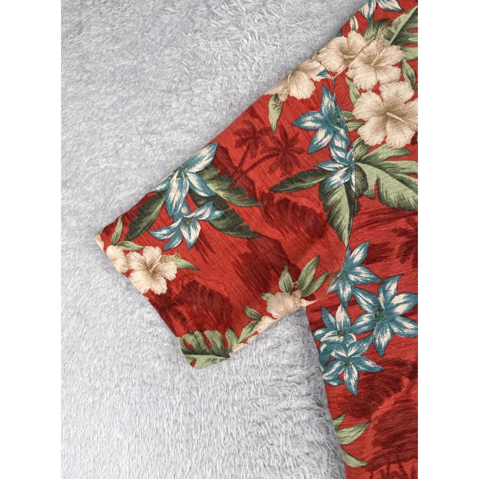 Vintage Havana Jack's Cafe Shirt Men Large Red Floral Hibiscus 100% Silk Hawaiian Beach Size US L / EU 52-54 / 3 - 3 Thumbnail