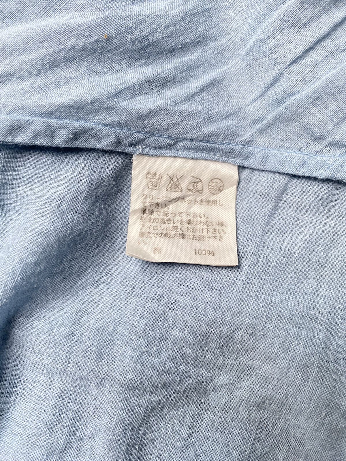 Issey Miyake Plantation Light Blue Pintuck Mandarin Collar Shirt Size ONE SIZE - 6 Thumbnail