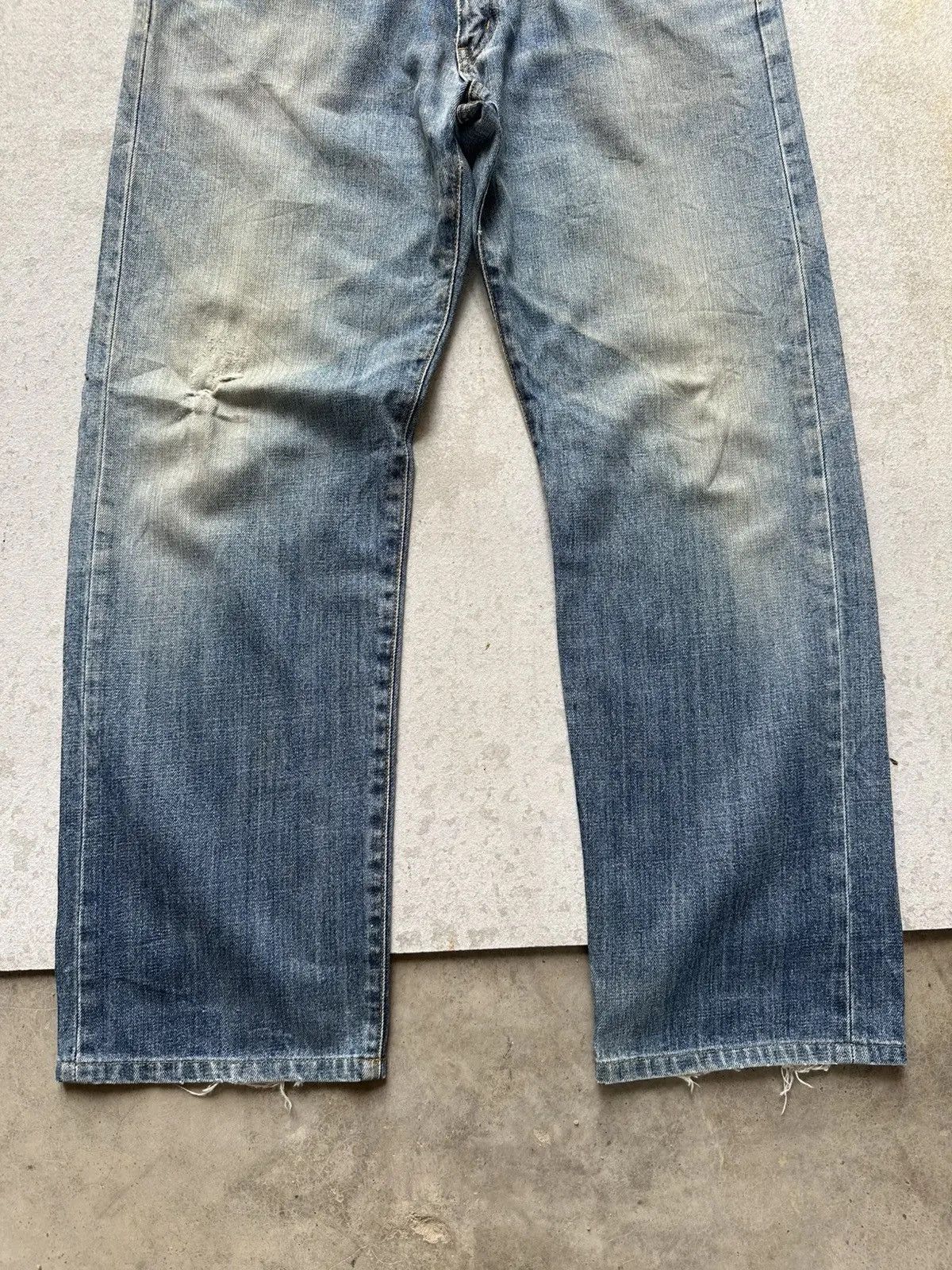 Uniqlo UNIQLO Japan Blue Washed Distressed Denim Pants Size US 36 / EU 52 - 7 Thumbnail