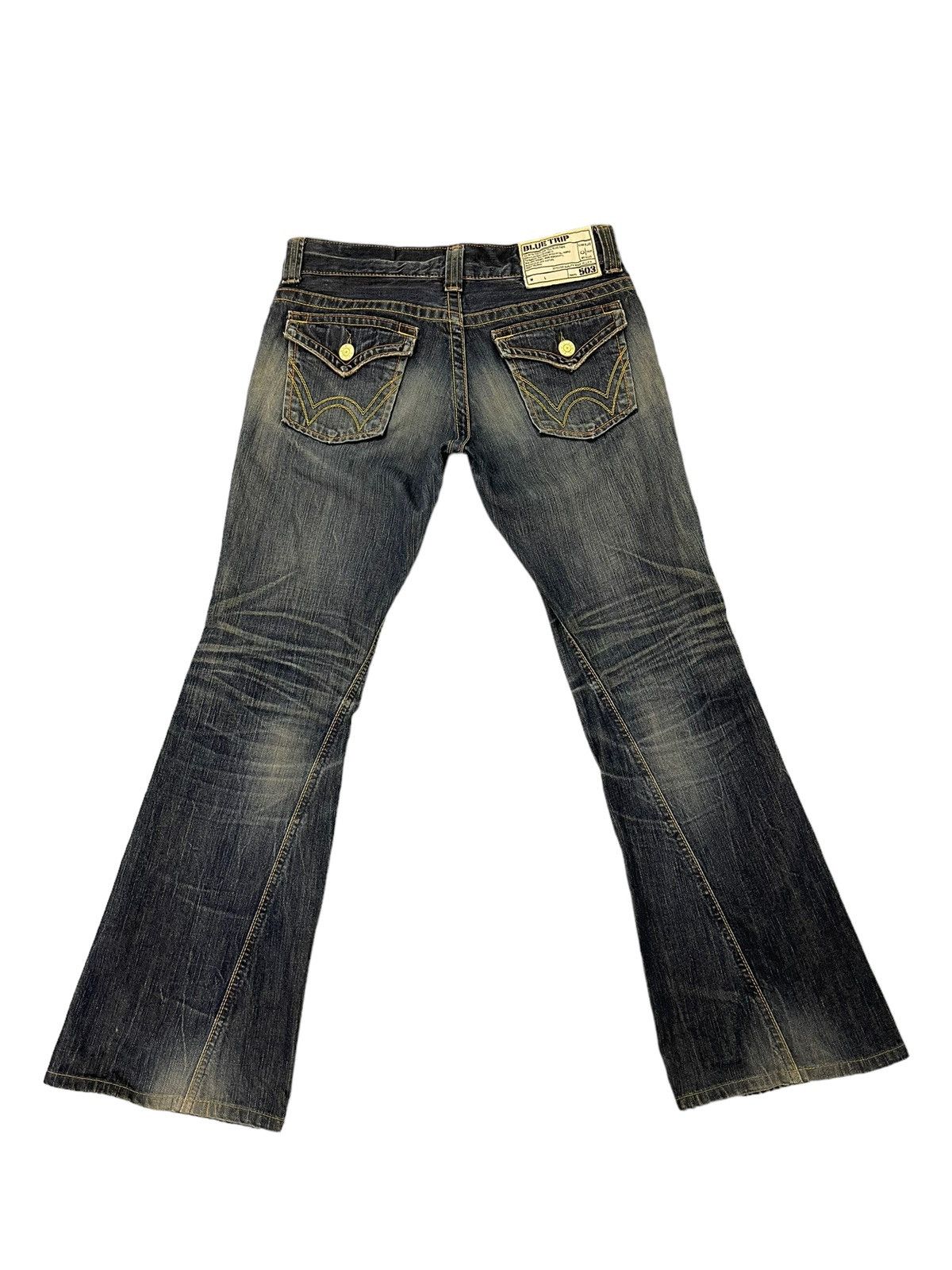 Japanese Brand Flare Jeans Edwin Japan Distress Low Rise Boot Cut 7🟦0 Size US 30 / EU 46 - 10 Thumbnail