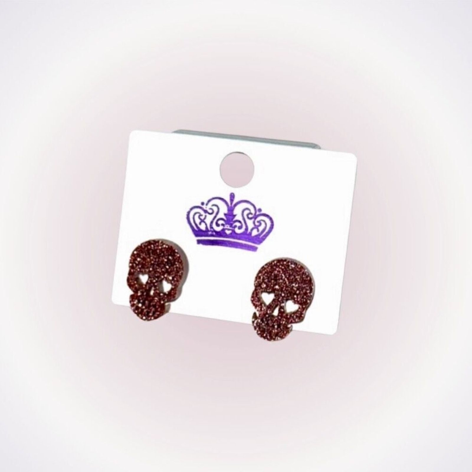 Other Orange Glitter Skull Earrings | Sz OS, NWOT Size ONE SIZE - 1 Thumbnail