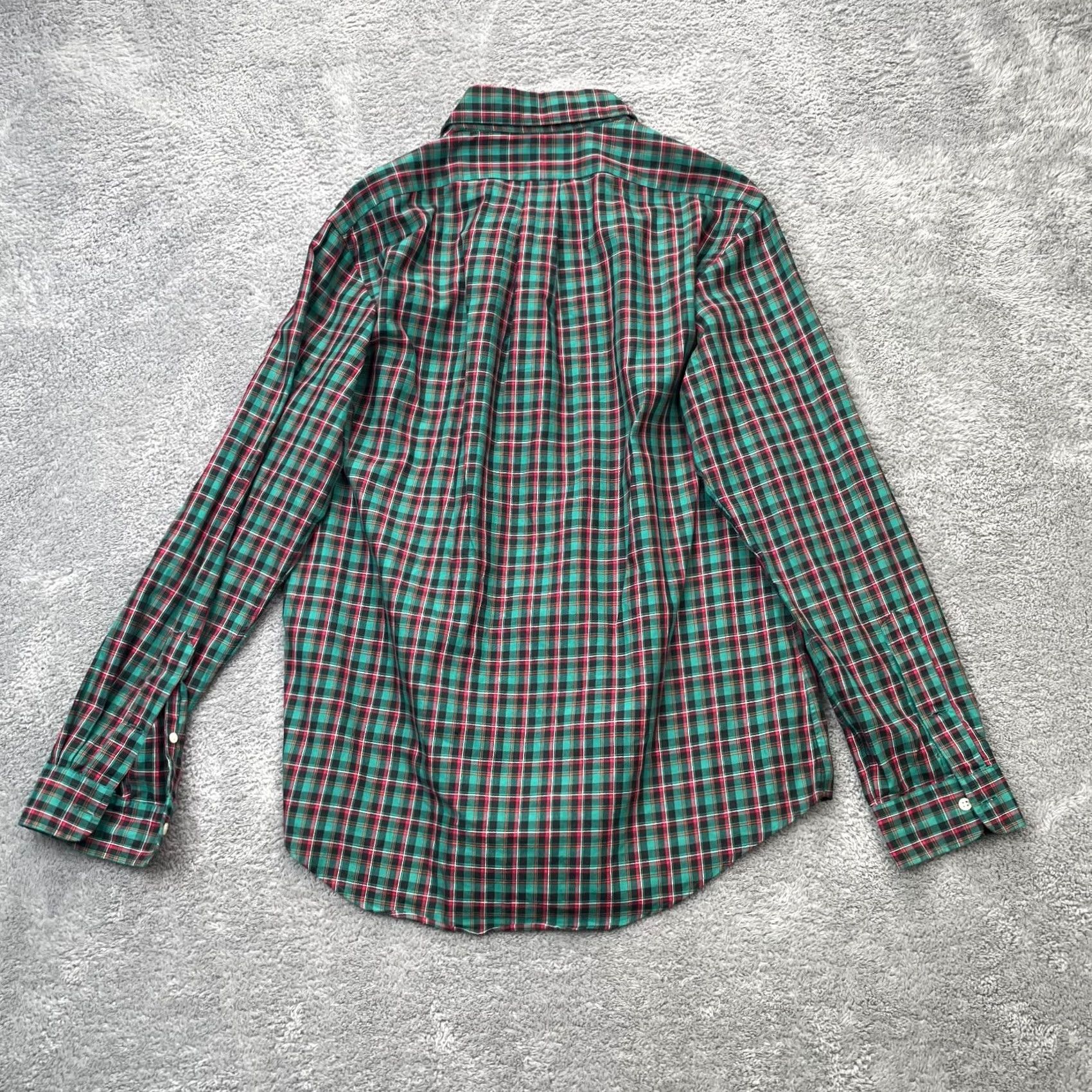Ralph Lauren VINTAGE Ralph Lauren Shirt Mens Large Green Plaid Cotton Custom Fit Button Down Size US L / EU 52-54 / 3 - 6 Thumbnail