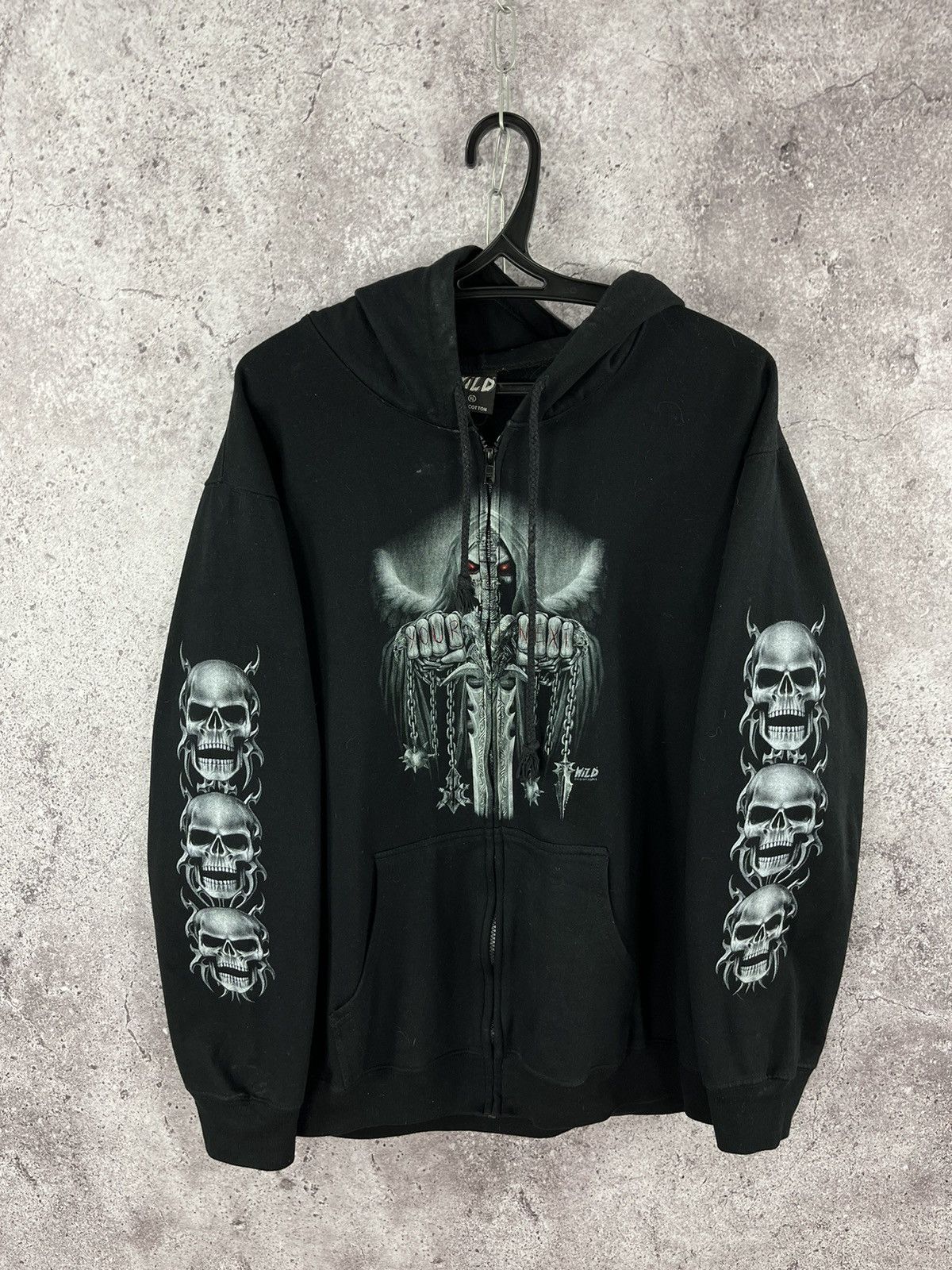 Other Vintage Wild Skulls Hoodie Neon Logo Gothic Street Style Size US XL / EU 56 / 4 - 1 Thumbnail