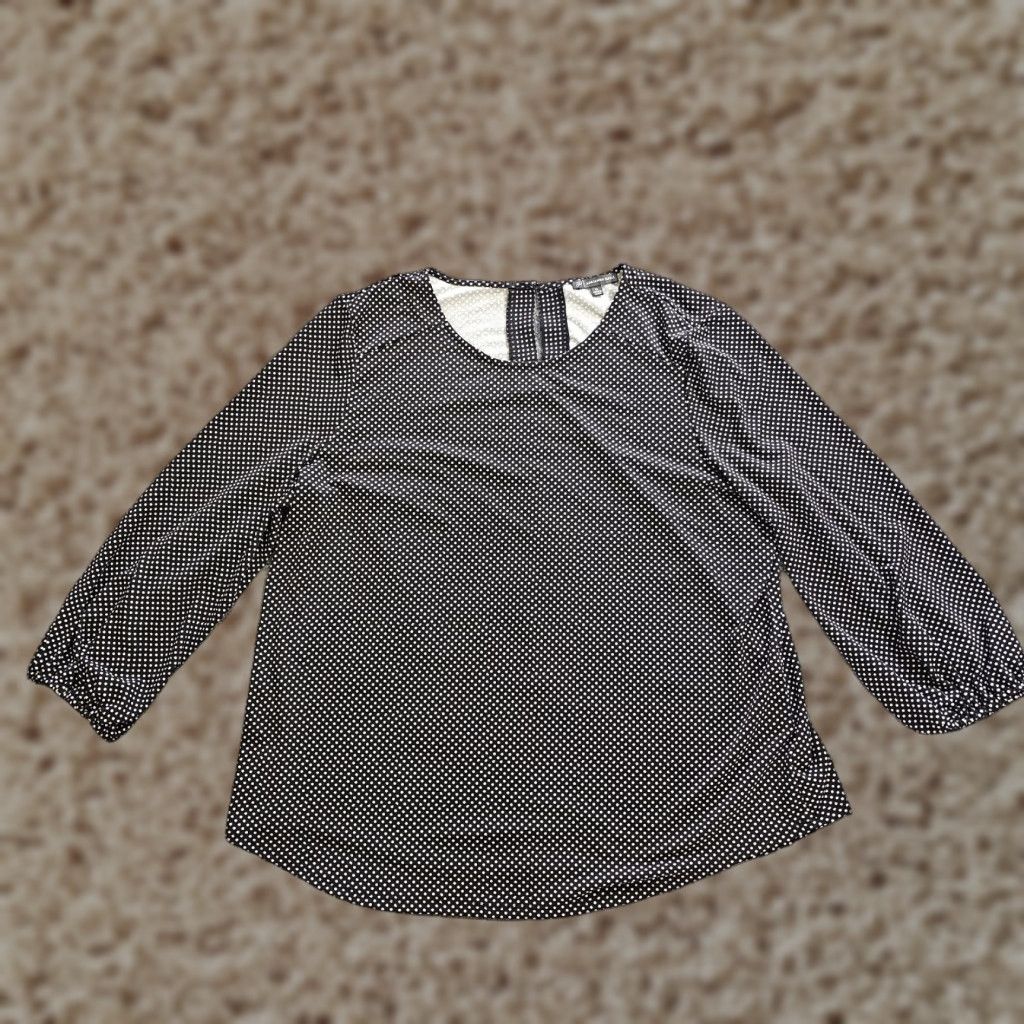 Adrianna Papell Adrianna Papell Top Womens XL Black White Polka Dot 3/4 Sleeve Stretch Casual Blouse Dressy Casual Womens XL Polka Dot Adrianna Papell Top Size XL / US 12-14 / IT 48-50 - 1 Thumbnail