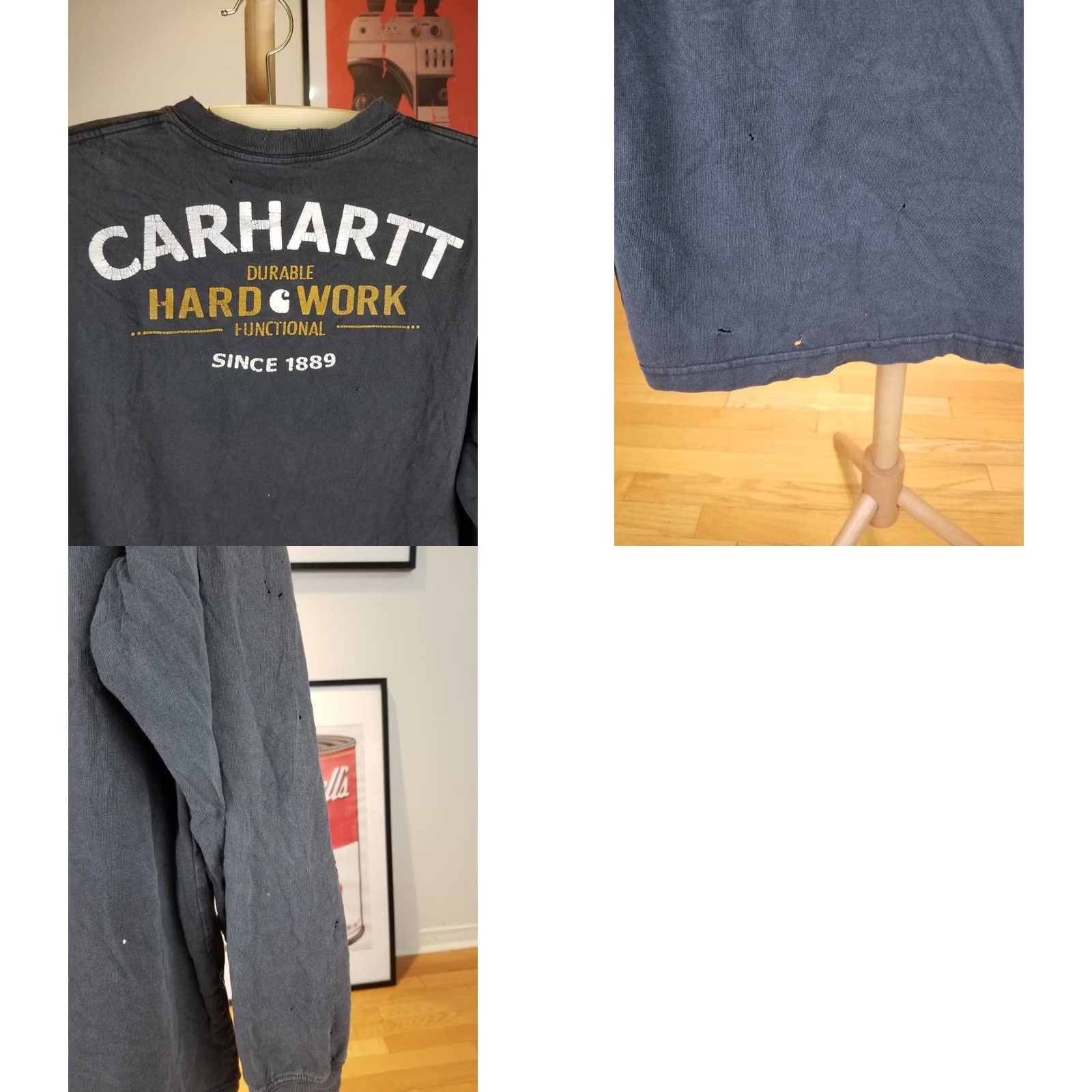 Carhartt VINTAGE Carhartt Long Sleeve T-Shirt Polo Shirt Size L Black with One Pocket Mens 29" Top to Bottom 21" Cross Shoulder 24" Chest 25" Dictionary Size US L / EU 52-54 / 3 - 9 Thumbnail