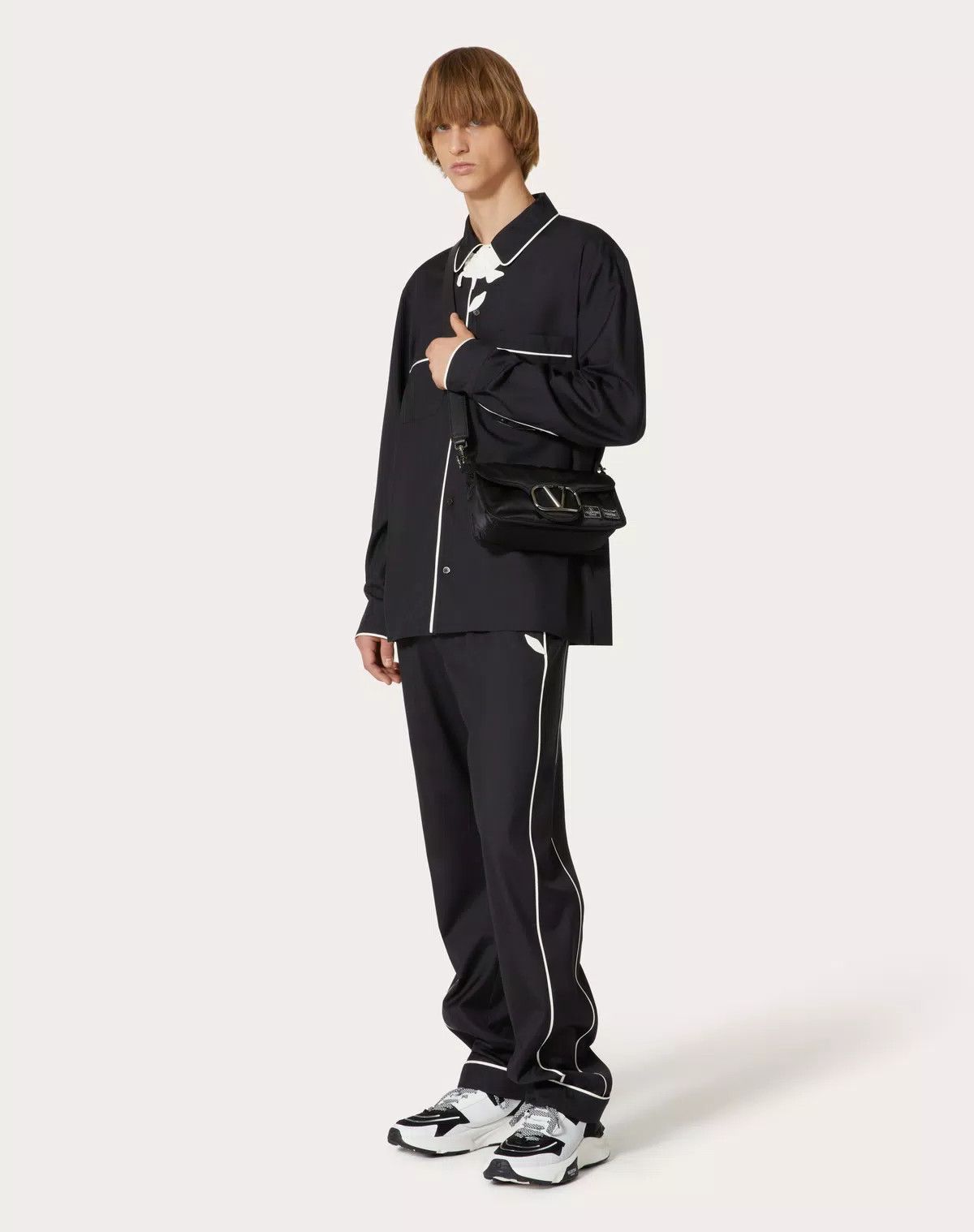 Valentino oc11z0725 Silk Popline Pyjama Pants in Black Size US 32 / EU 48 - 3 Thumbnail