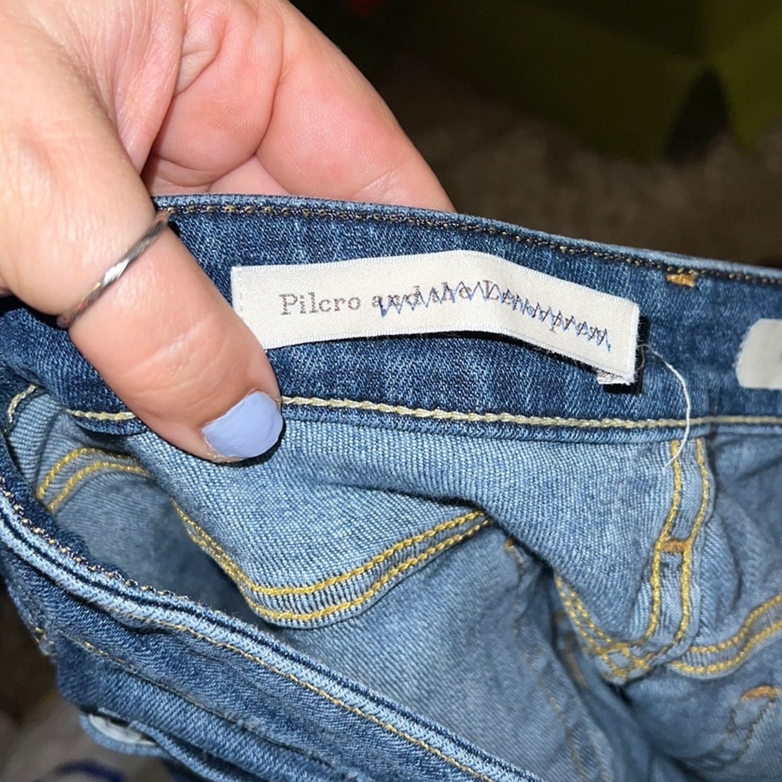 Anthropologie PILCRO AND THE LETTERPRESS hyphen straight leg jeans 26 Size 31" - 2 Thumbnail