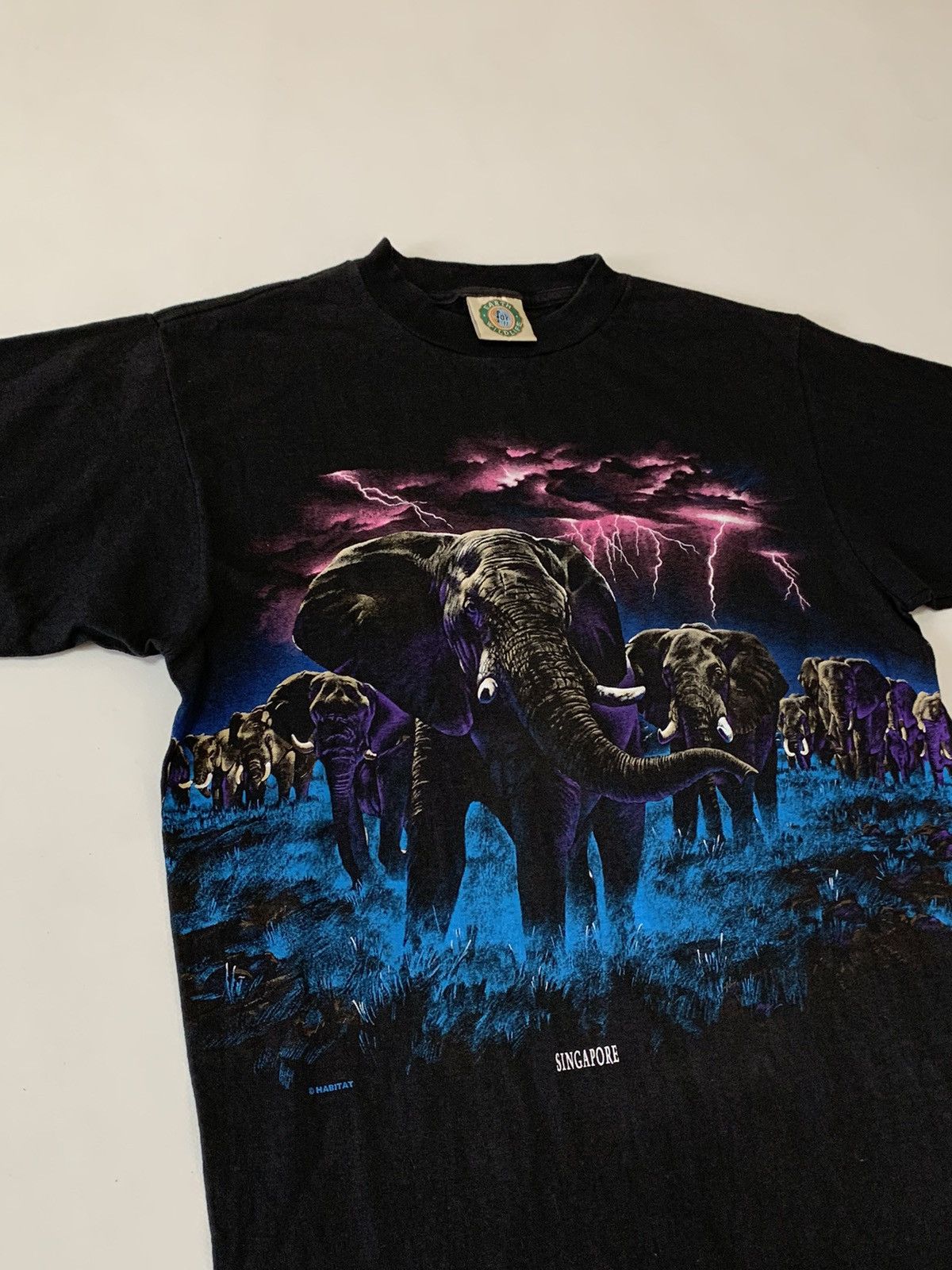 Vintage 1990°S Vintage Graphic Print Black Thai Elephant Wood ArtOAP Size US M / EU 48-50 / 2 - 1 Thumbnail