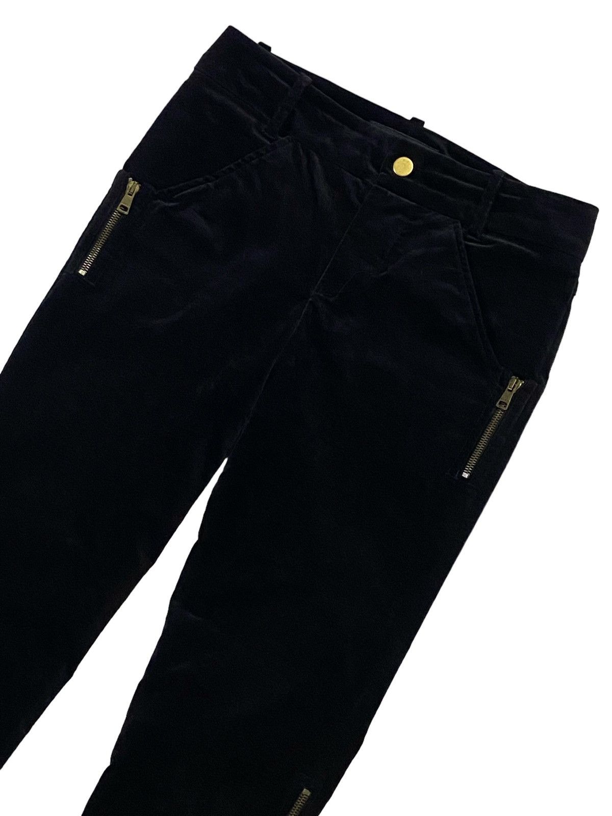 Gucci Gucci Velvet GG Interlock Logo Side Pocket Zip Flare Pants Size 26" / US 2 / IT 38 - 23 Thumbnail